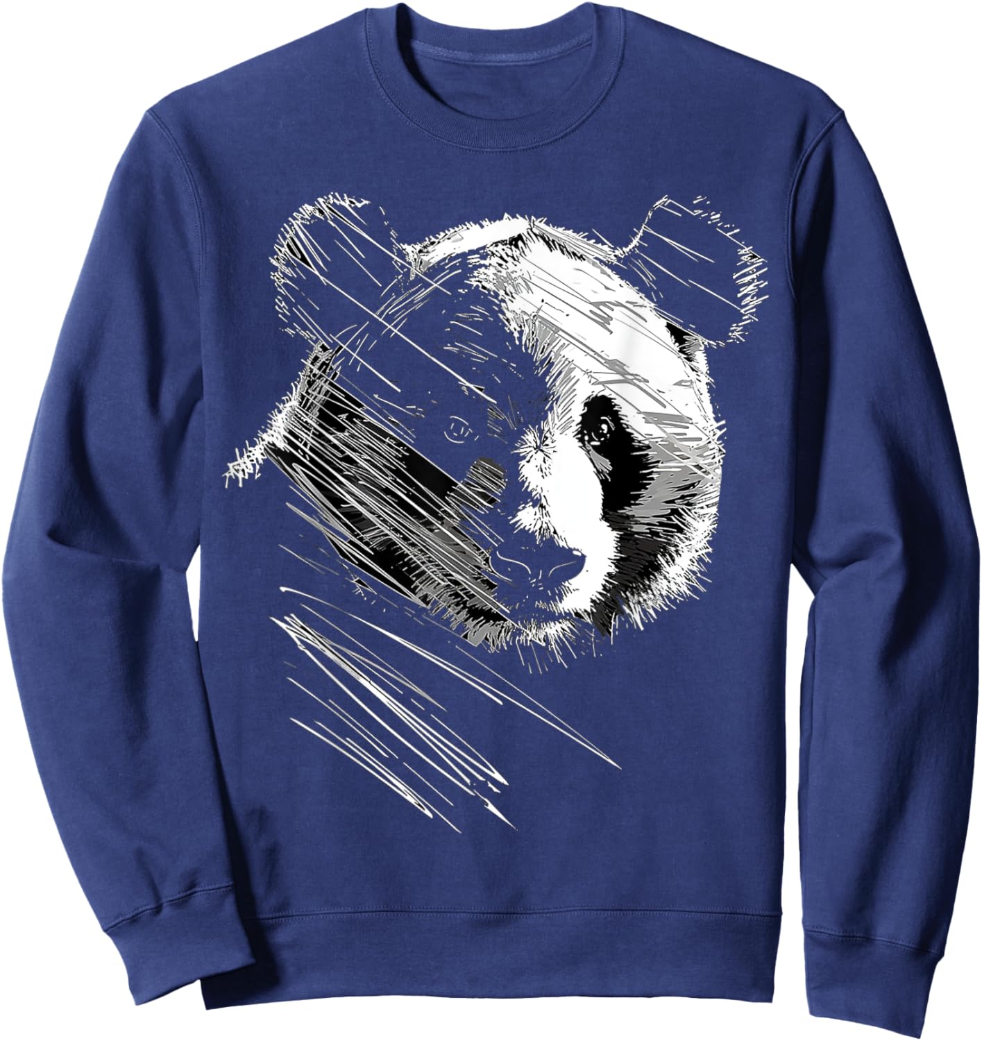 Panda Drawing Animal Abstract Art Panda Sweatshirt - Sweatshirt | Navy