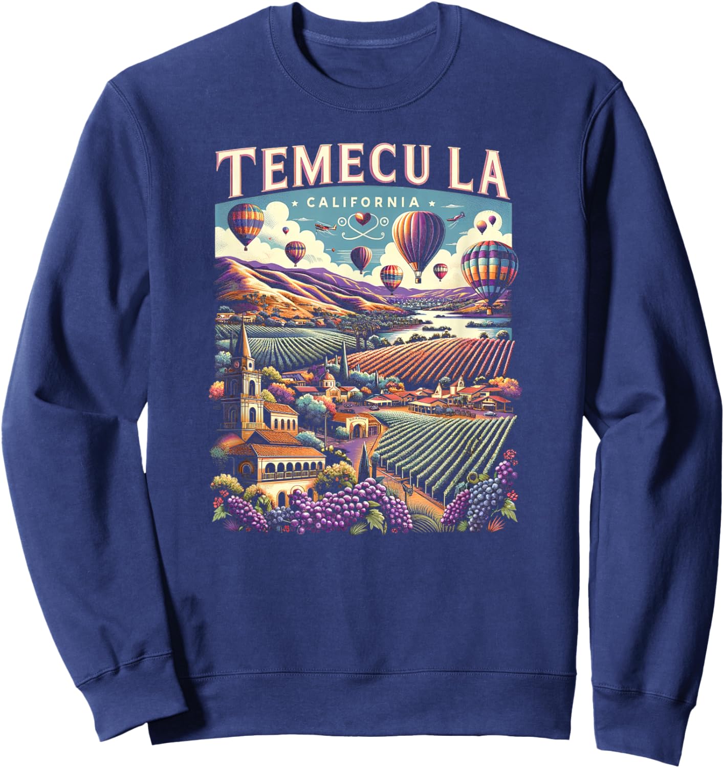 Temecula California Retro Sunset Vintage Inspired Sweatshirt - Sweatshirt | Navy