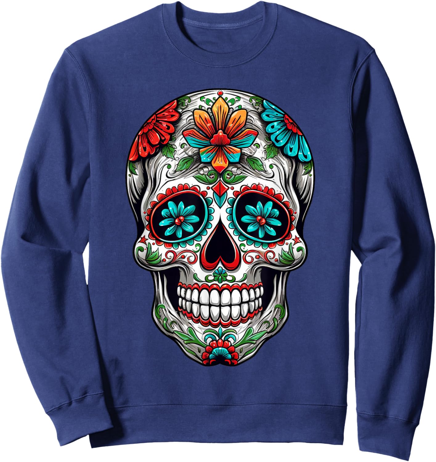 Dia De Los Muertos Costume Halloween Day Of Dead Sugar Skull Sweatshirt - Sweatshirt | Navy