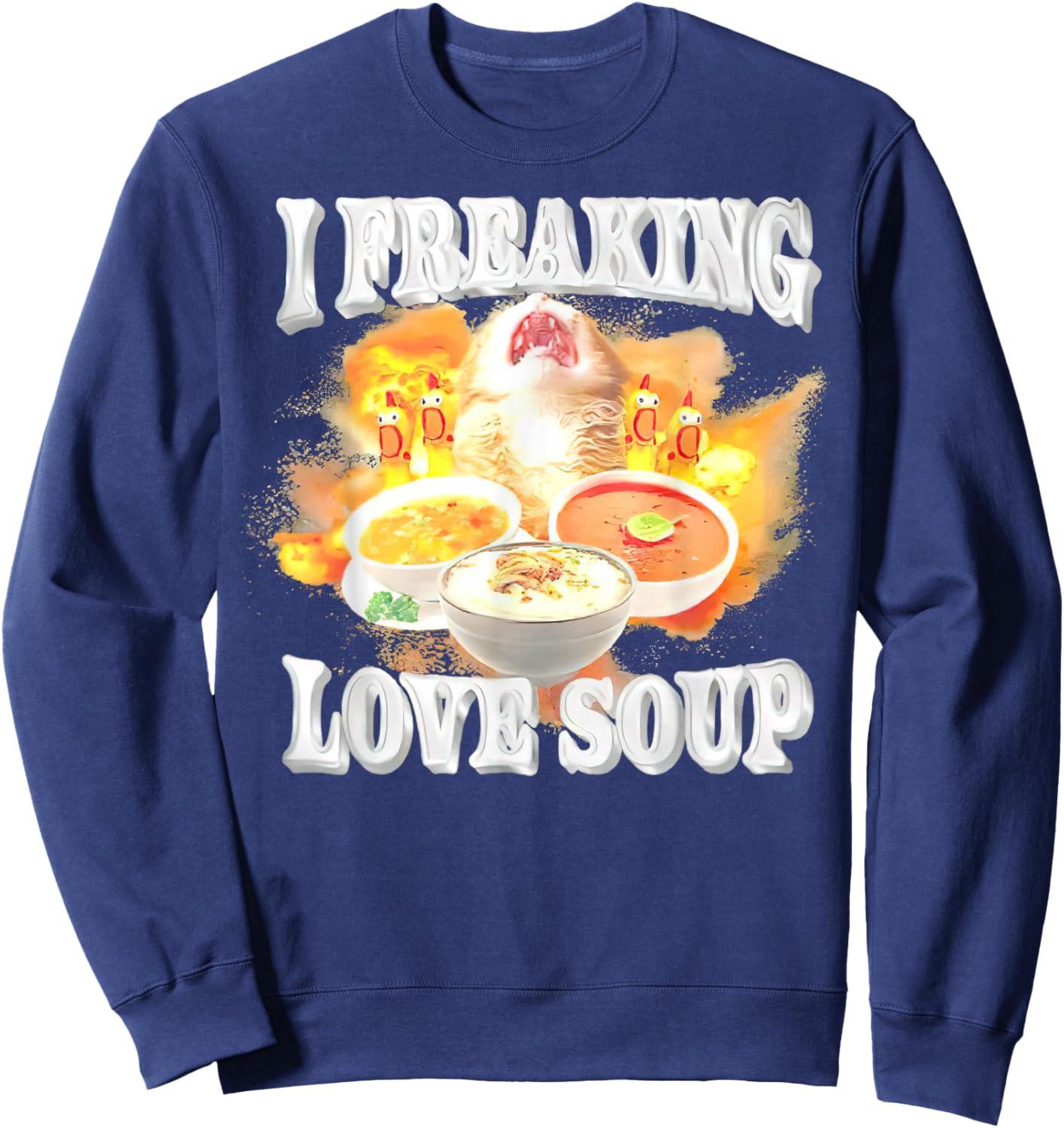 I Freaking Love Soup Kitten Sweatshirt - Sweatshirt | Navy