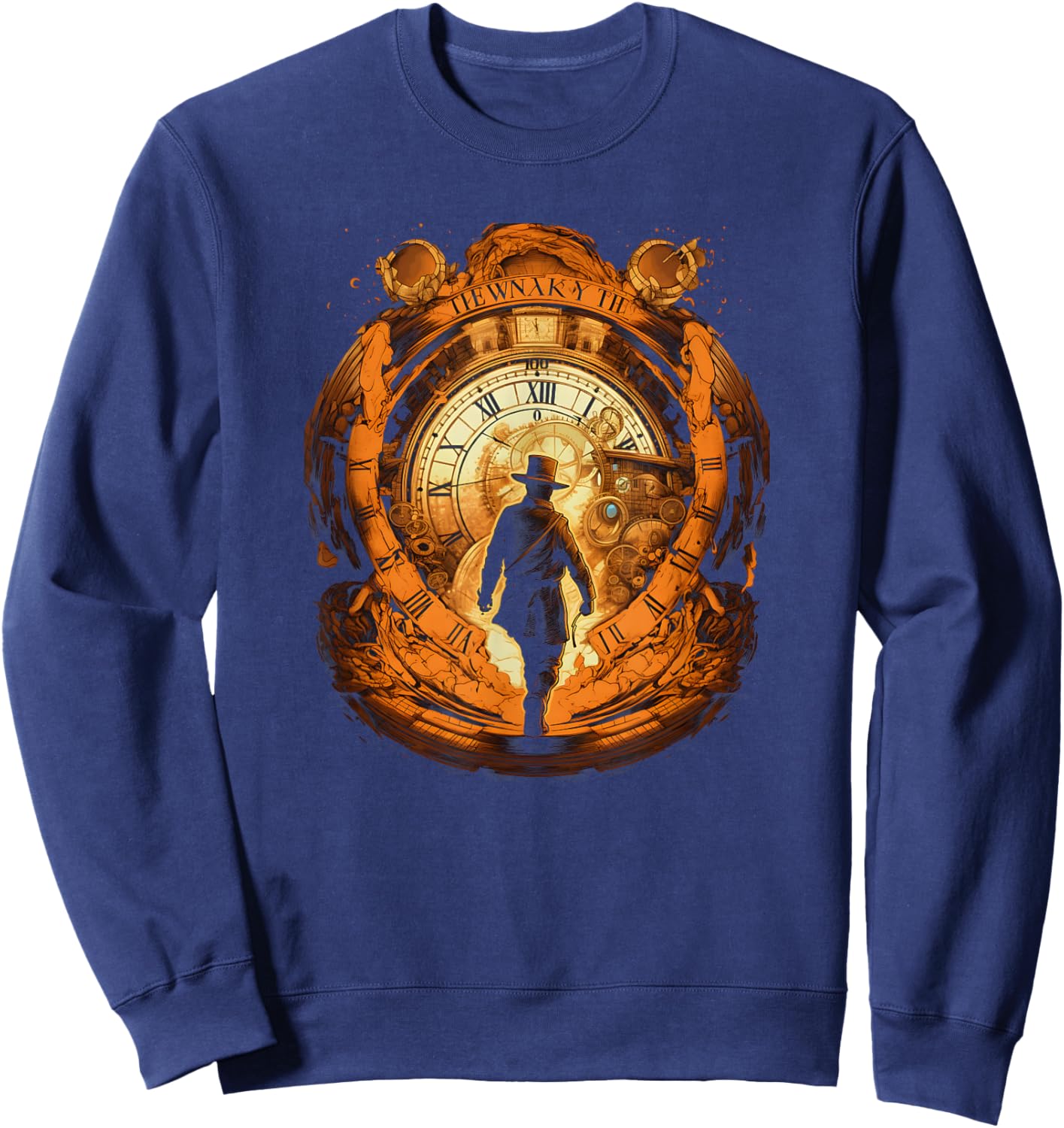 Time Traveler: Time Travel Tunnel Scientist in Time Machine Sweatshirt - Sweatshirt | Navy