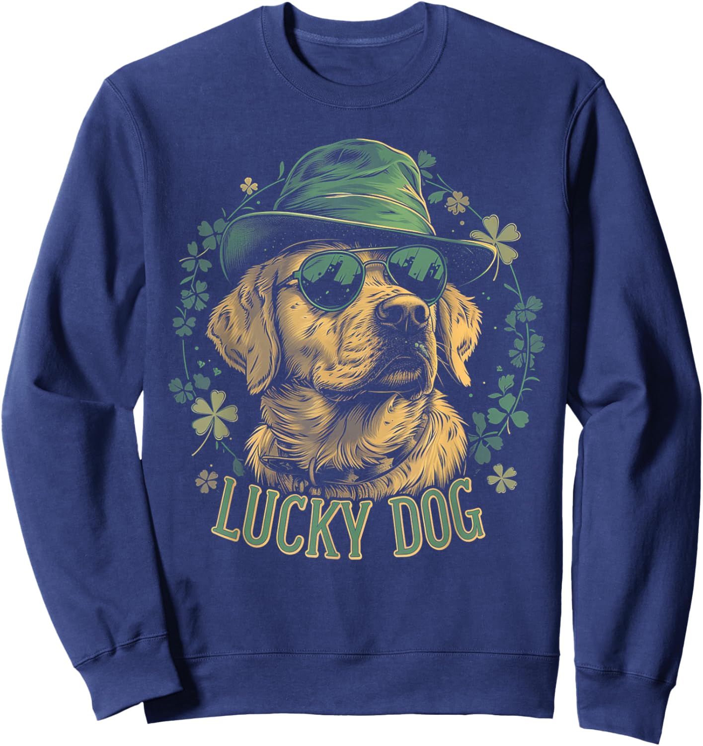 Labrador Retriever Dog St. Patrick's Day Saint Paddy's Irish Women Kids Sweatshirt - Sweatshirt | Navy