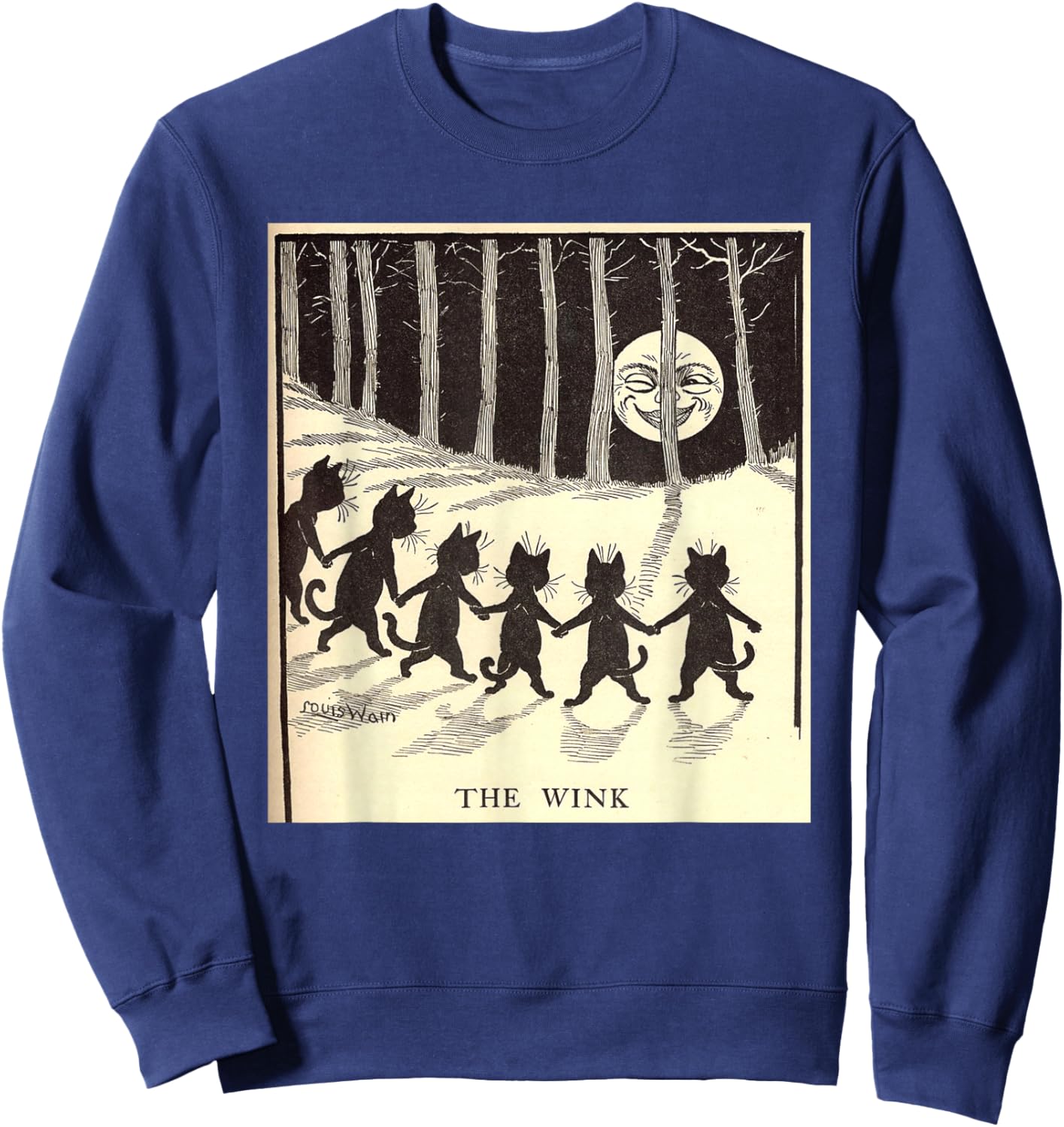 The Wink - Wain Cats Dancing Around The Moon Sweatshirt - Sweatshirt | Navy