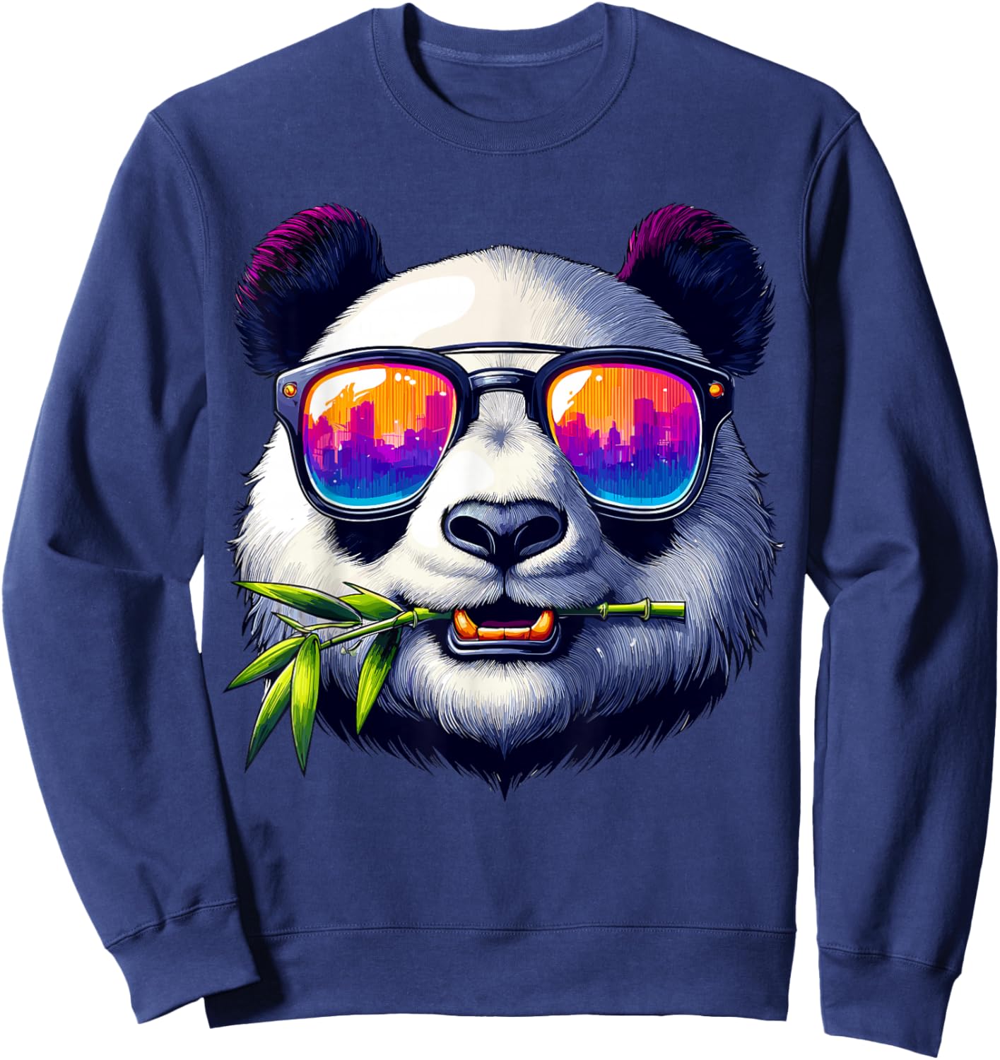 Panda Bear In Sunglasses Panda Sweatshirt - Sweatshirt | Navy