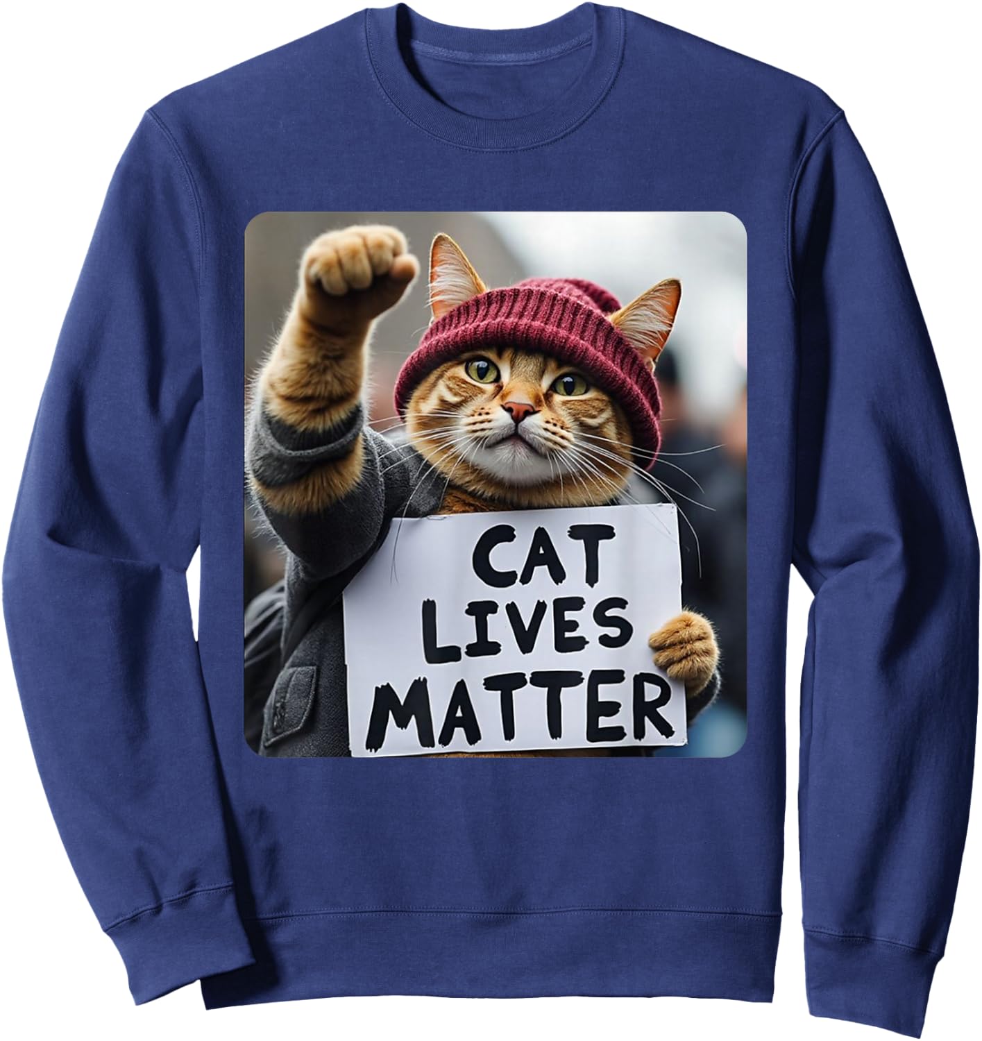Donald Trump 2024 Cats, Cat Lives Matter Trump Sweatshirt - Sweatshirt | Navy