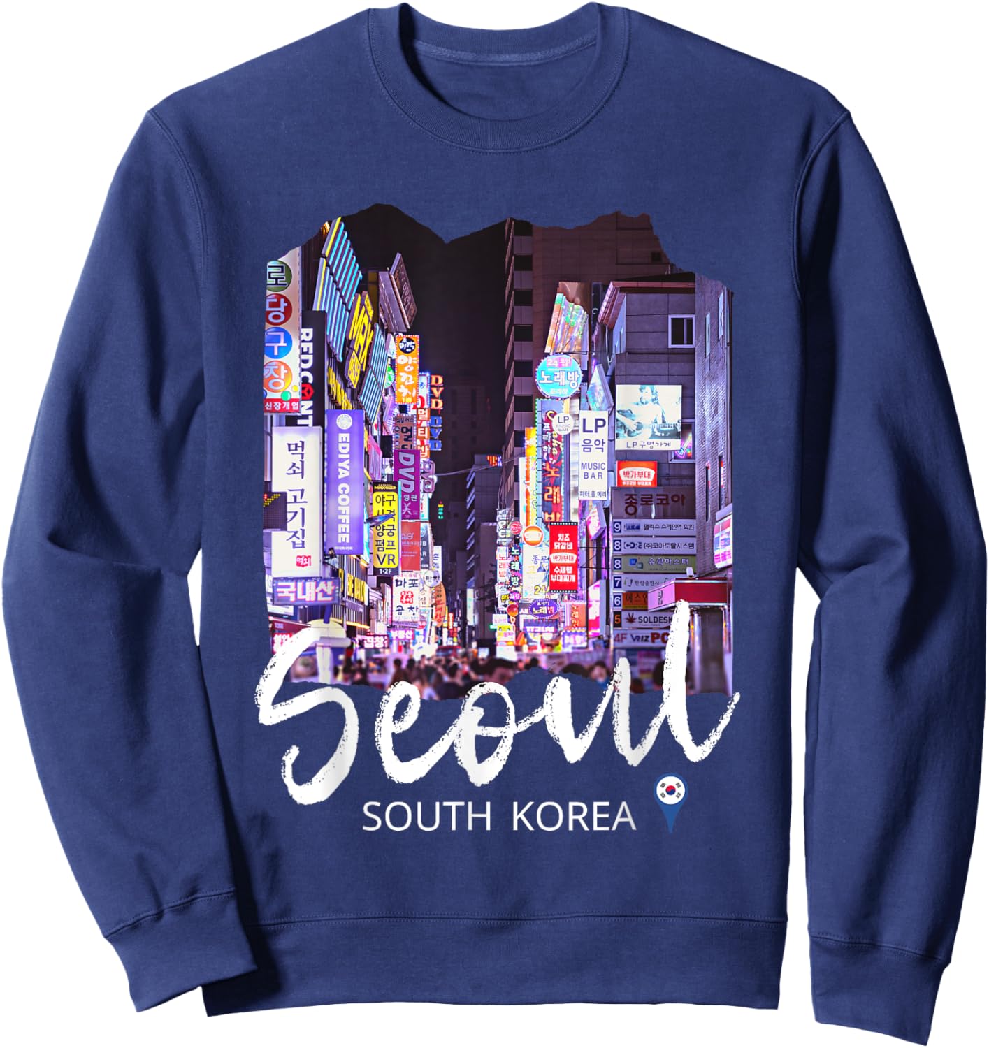 Seoul Souvenir / Seoul South Korea Sweatshirt - Sweatshirt | Navy