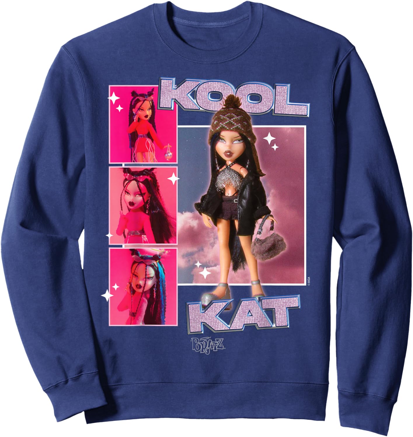Bratz - Jade Kool Cat Doll Collage Sweatshirt - Sweatshirt | Navy