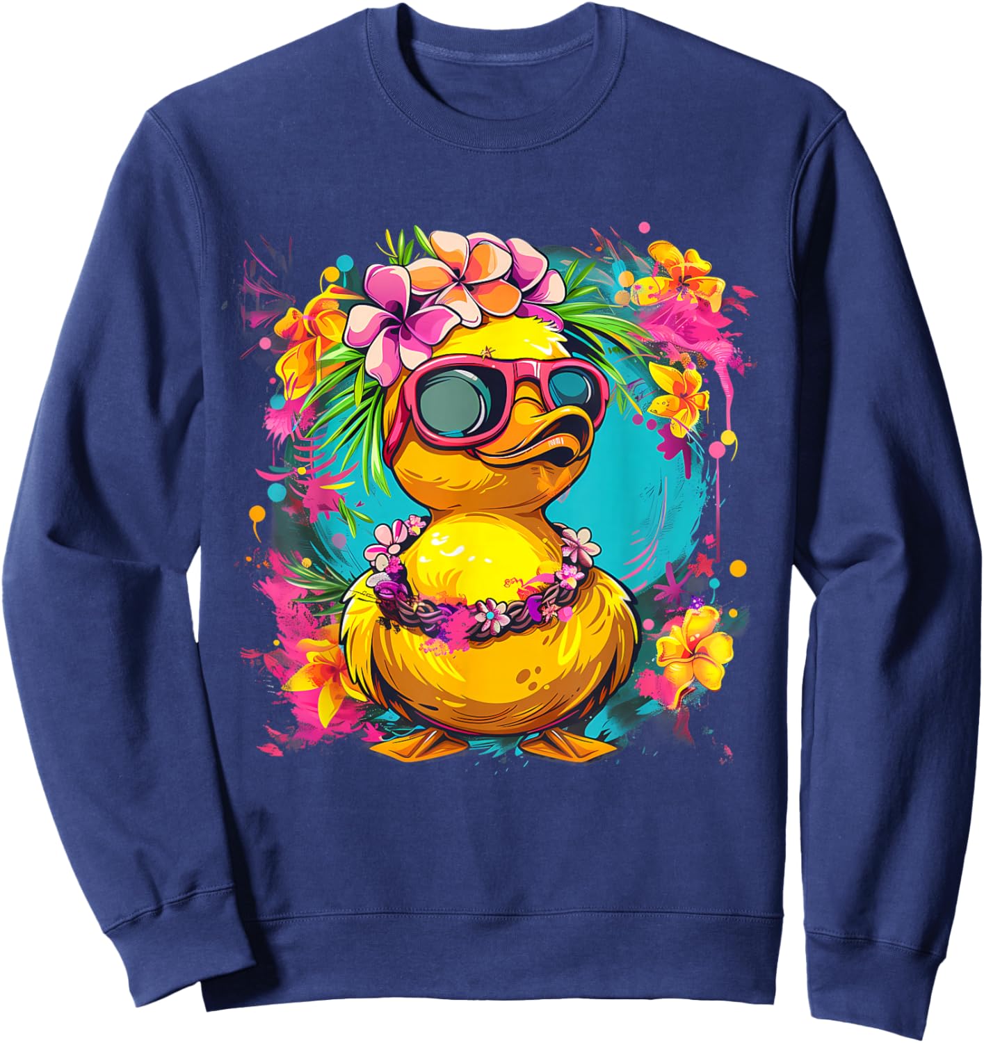 Rubber Duck Hawaiian Rubber Duckling Rubber Duckie Hawaii Sweatshirt - Sweatshirt | Navy