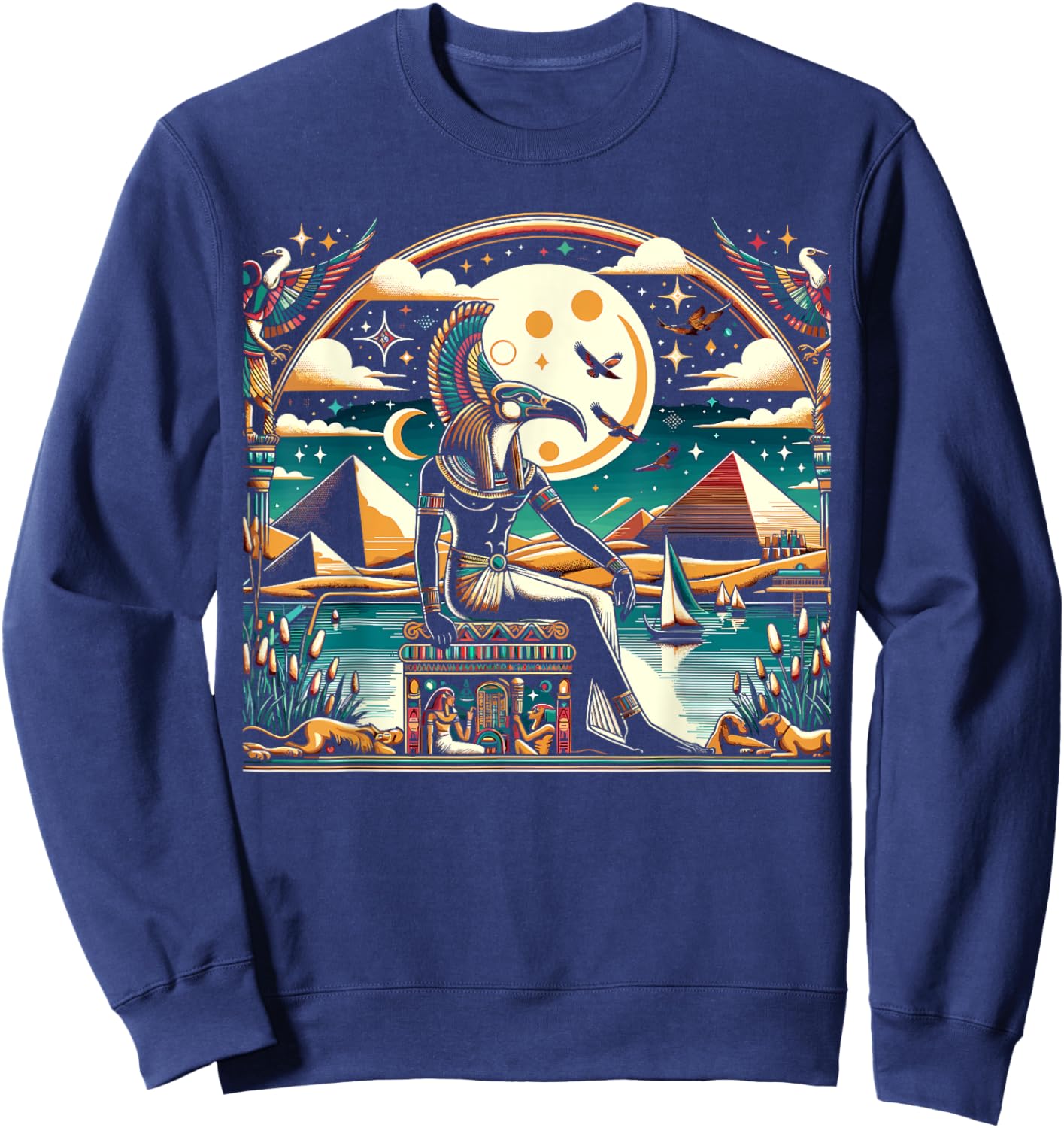 Thoth Egyptian Mythology Diety Ibis Ancient Egypt Sweatshirt - Sweatshirt | Navy