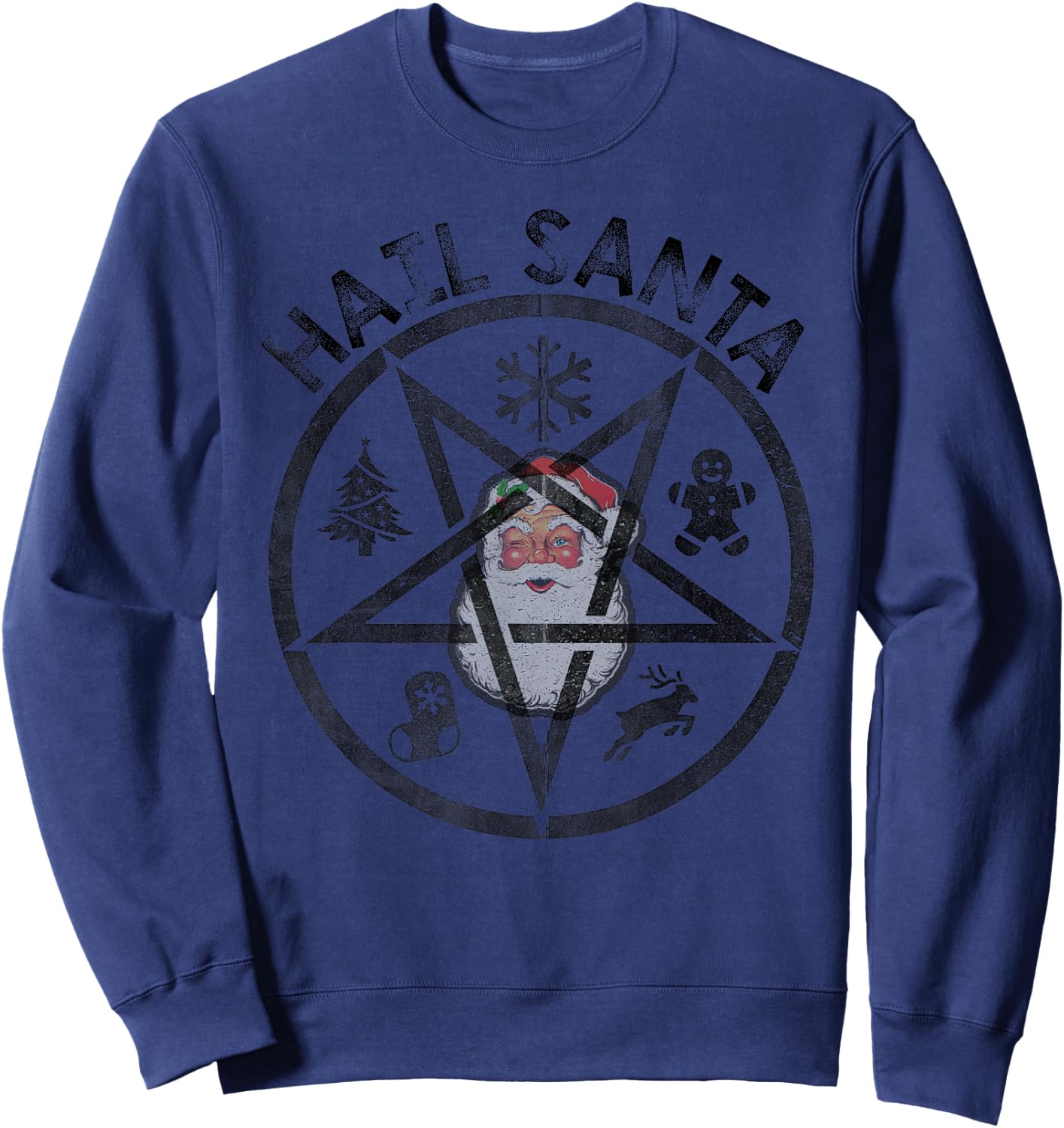 Hail Santa - Not Satan Sweatshirt - Sweatshirt | Navy