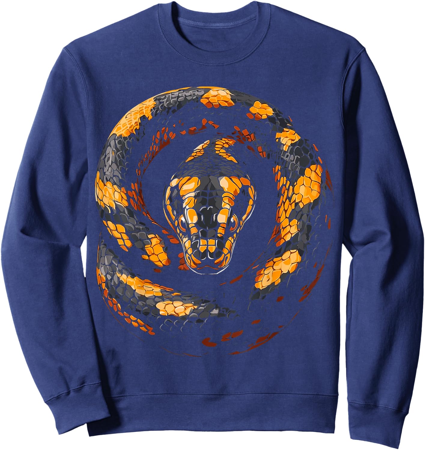 Snake Animal Graphic Artwork Snake Sweatshirt - Sweatshirt | Navy