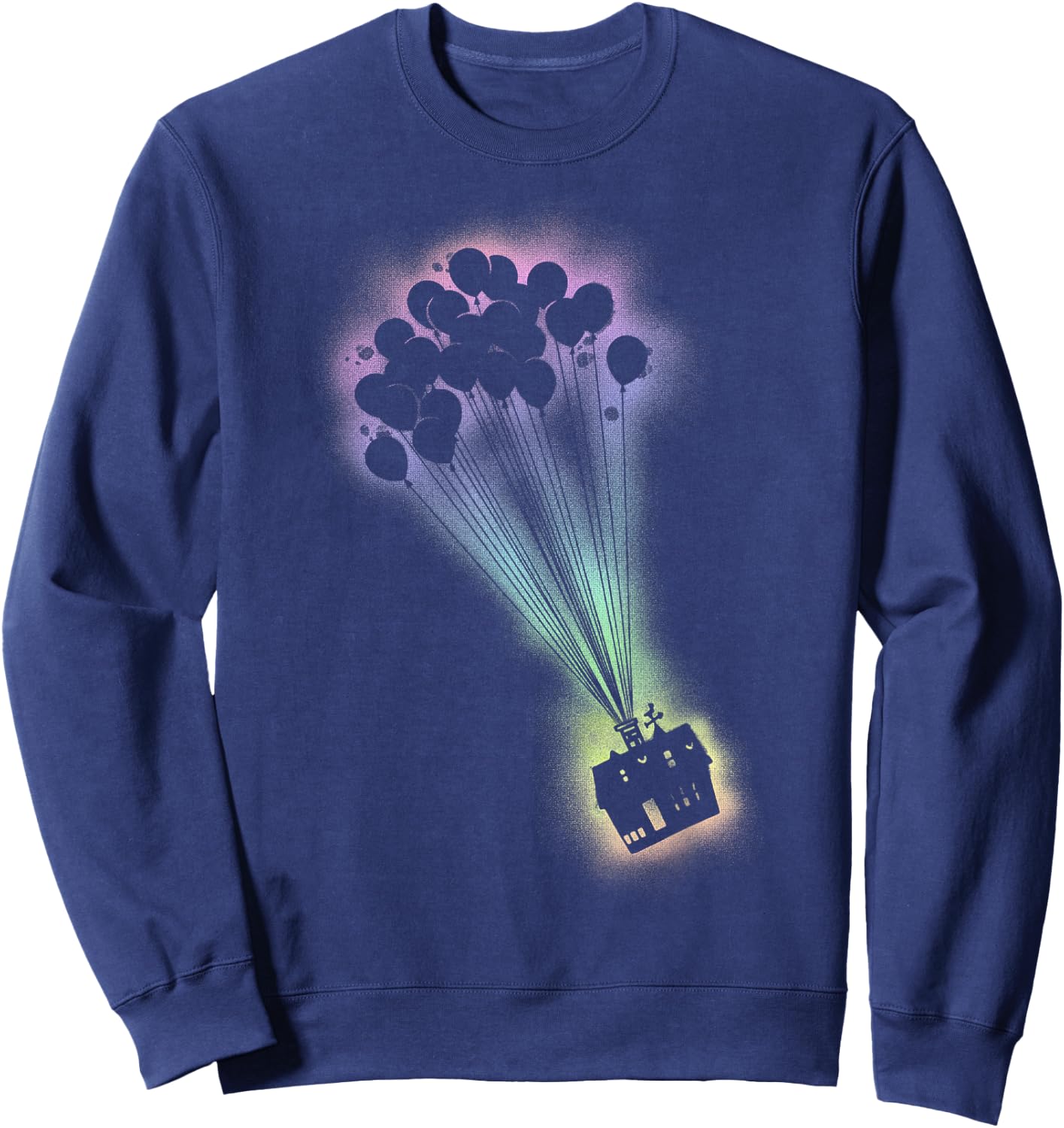 Disney Pixar Up Spray Paint Stencil House Graphic Sweatshirt - Sweatshirt | Navy