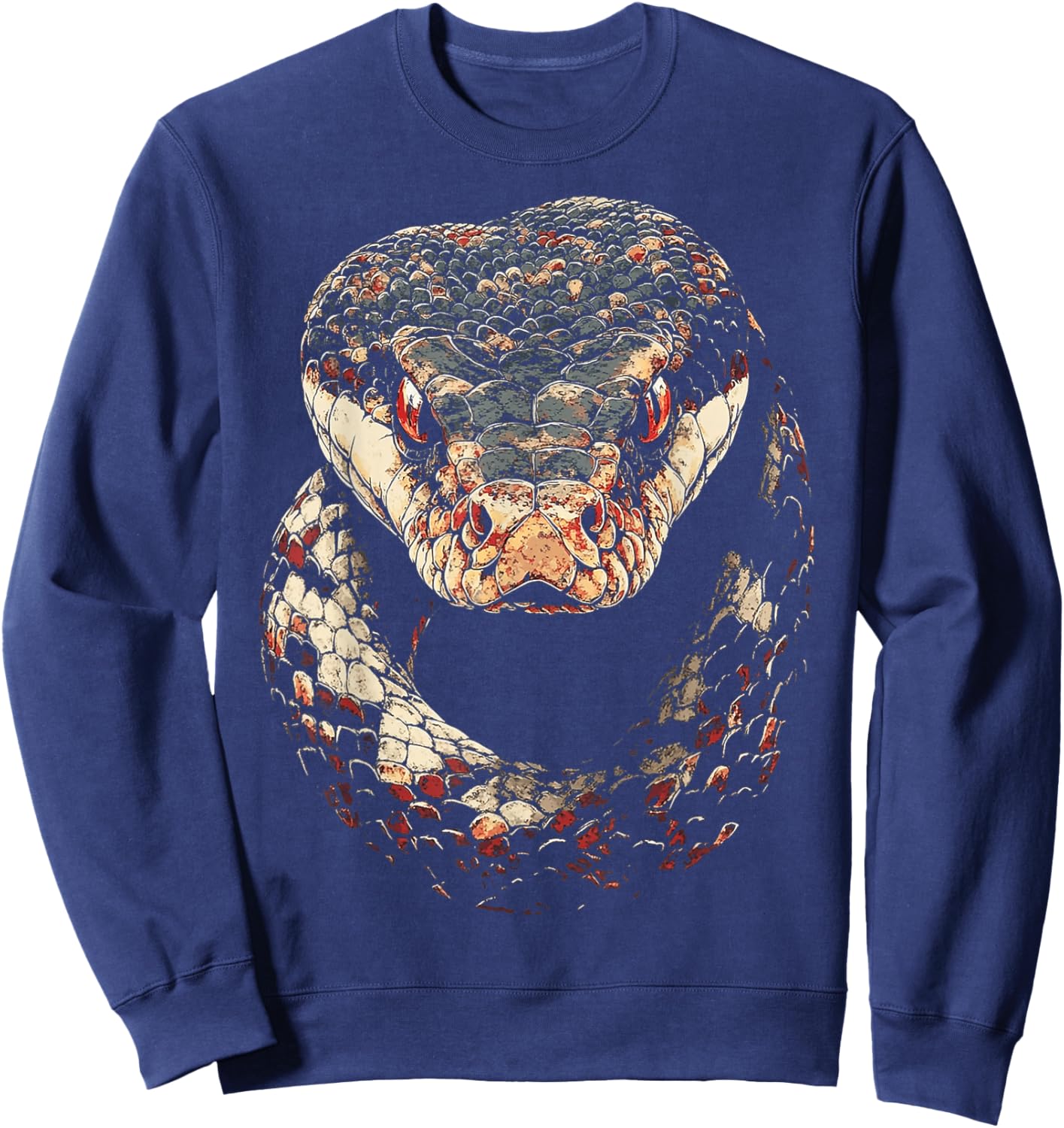 Rattlesnake Snake Graphic Art Rattlesnake Sweatshirt - Sweatshirt | Navy