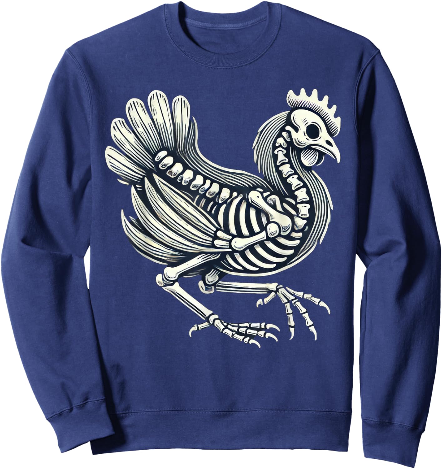 Chicken Skeleton Halloween Sweatshirt - Sweatshirt | Navy