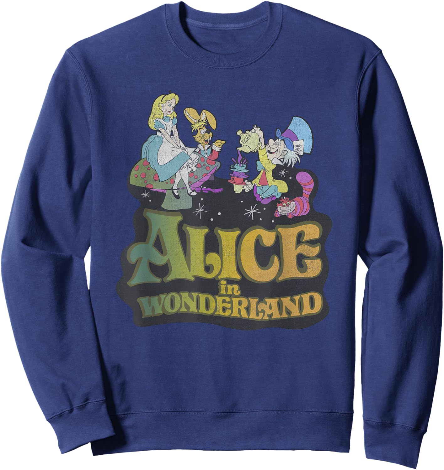 Disney Alice In Wonderland Mad Tea Party Movie Poster Sweatshirt - Sweatshirt | Navy