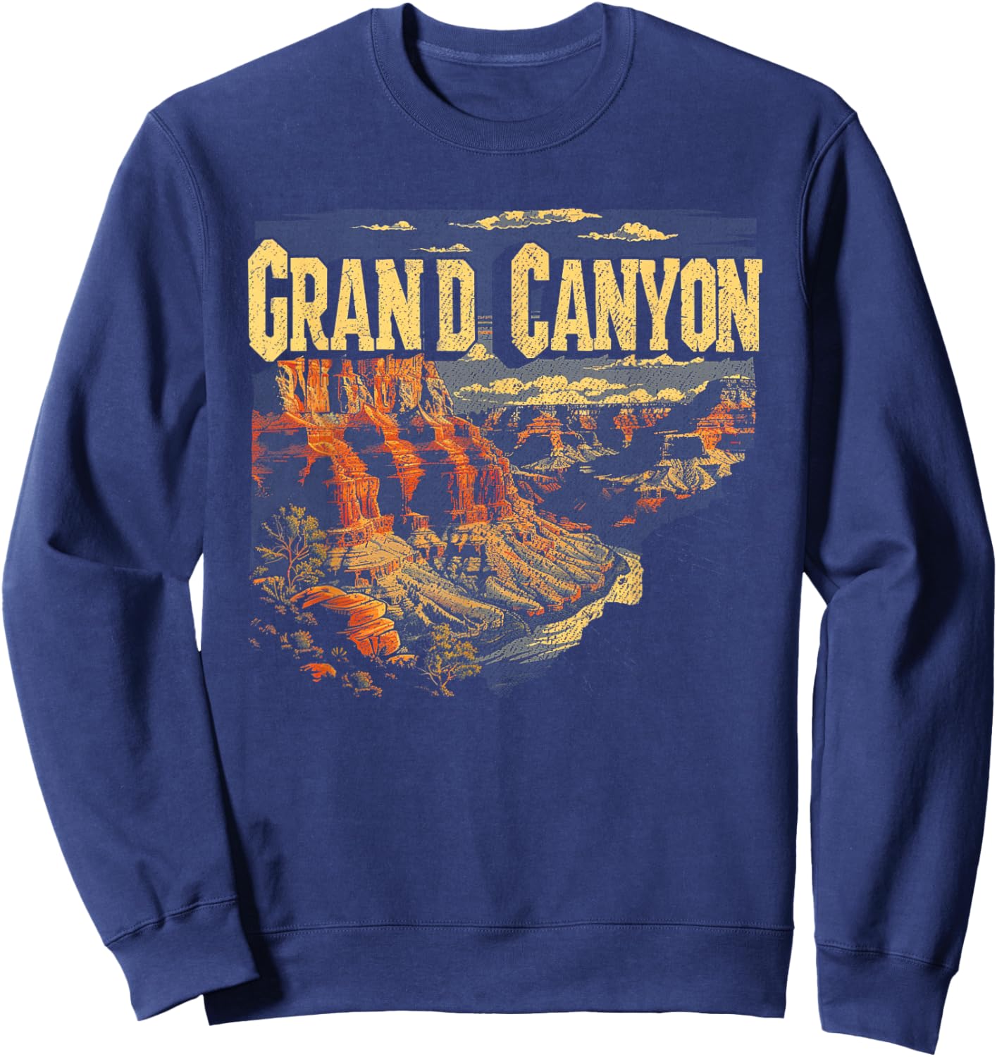 Grand Canyon - US National Park Vintage Men Women Kids Retro Sweatshirt - Sweatshirt | Navy