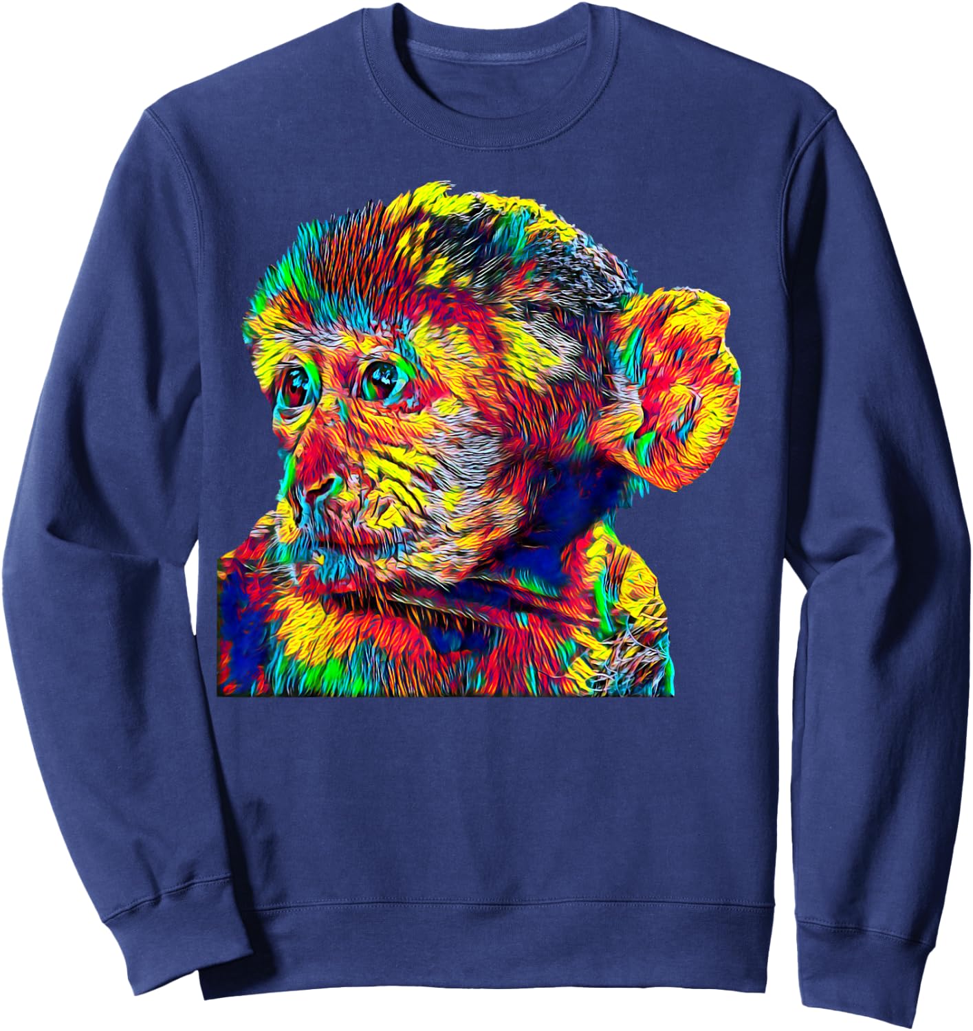 Barbary Macaque Monkey Sweatshirt - Sweatshirt | Navy