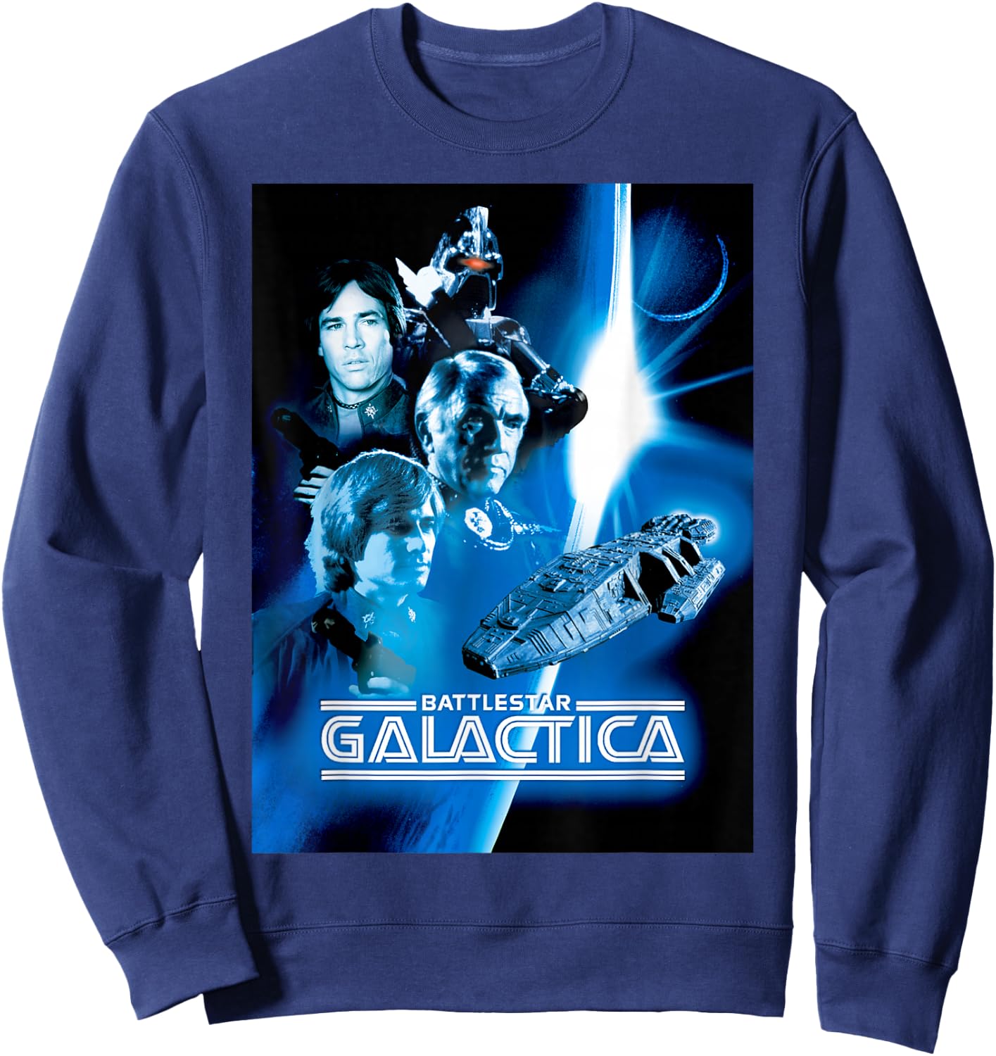Battlestar Galactica Blue Hue Classic Poster Sweatshirt - Sweatshirt | Navy