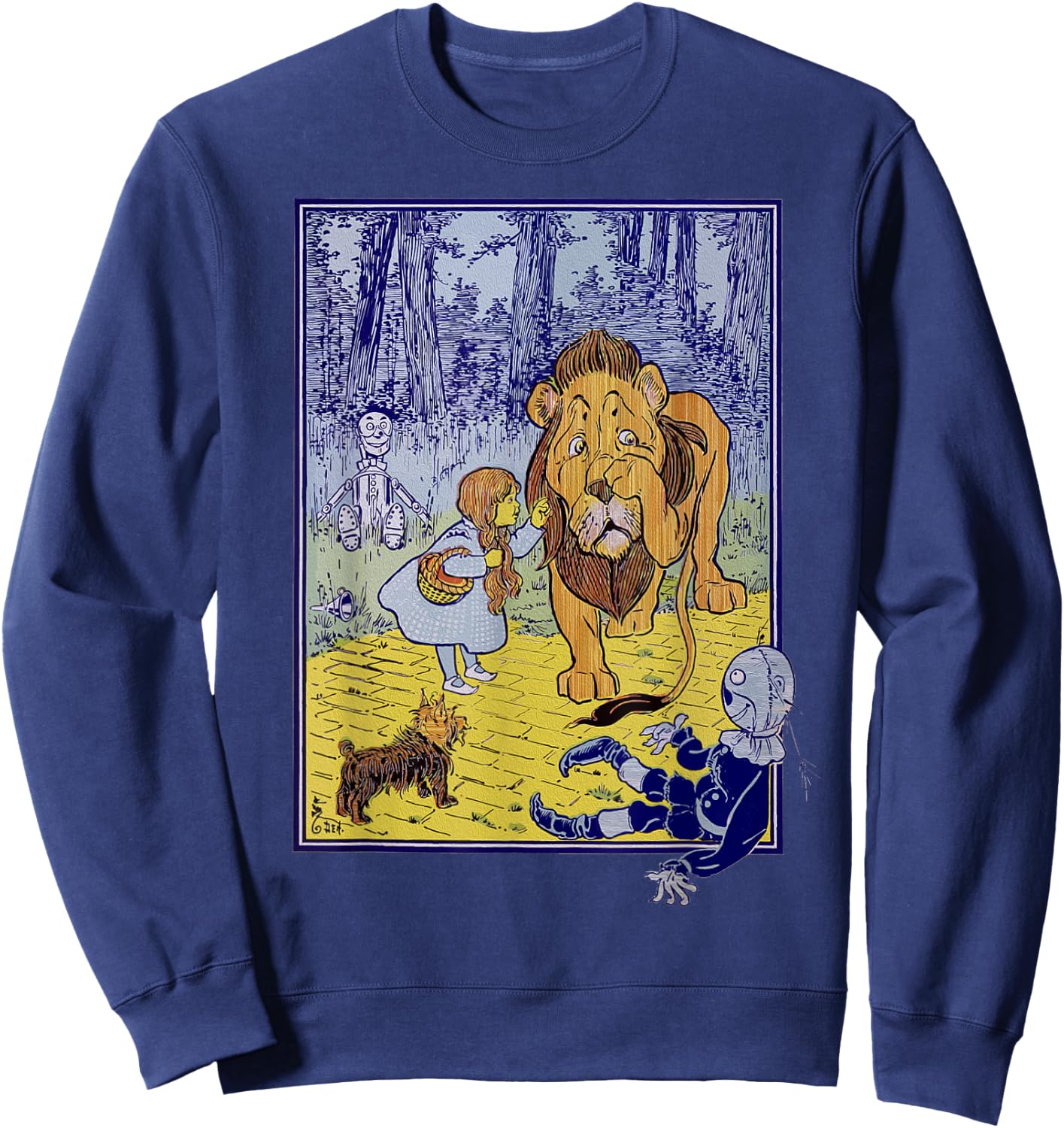 Vintage Wizard of Oz Lion Scarecrow Tin Man Dorothy Toto Sweatshirt - Sweatshirt | Navy