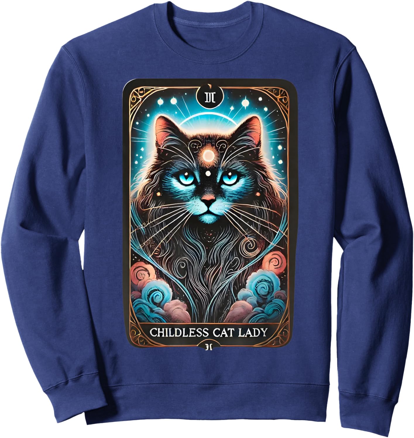 Childless Cat Lady Tarot Card Sweatshirt - Sweatshirt | Navy