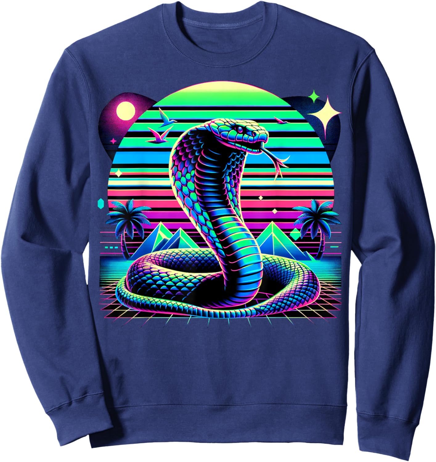 and Kids Vintage Retro King Cobra Lover Sweatshirt - Sweatshirt | Navy