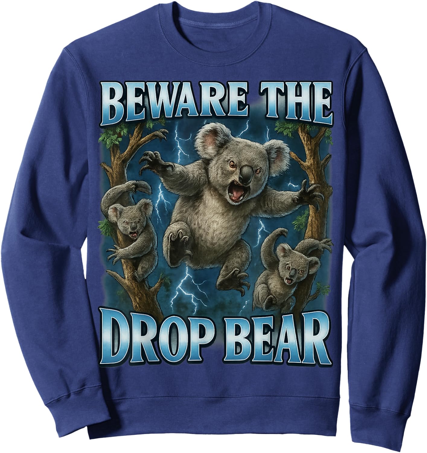 Beware the Drop Bear Funny Australia Sweatshirt - Sweatshirt | Navy