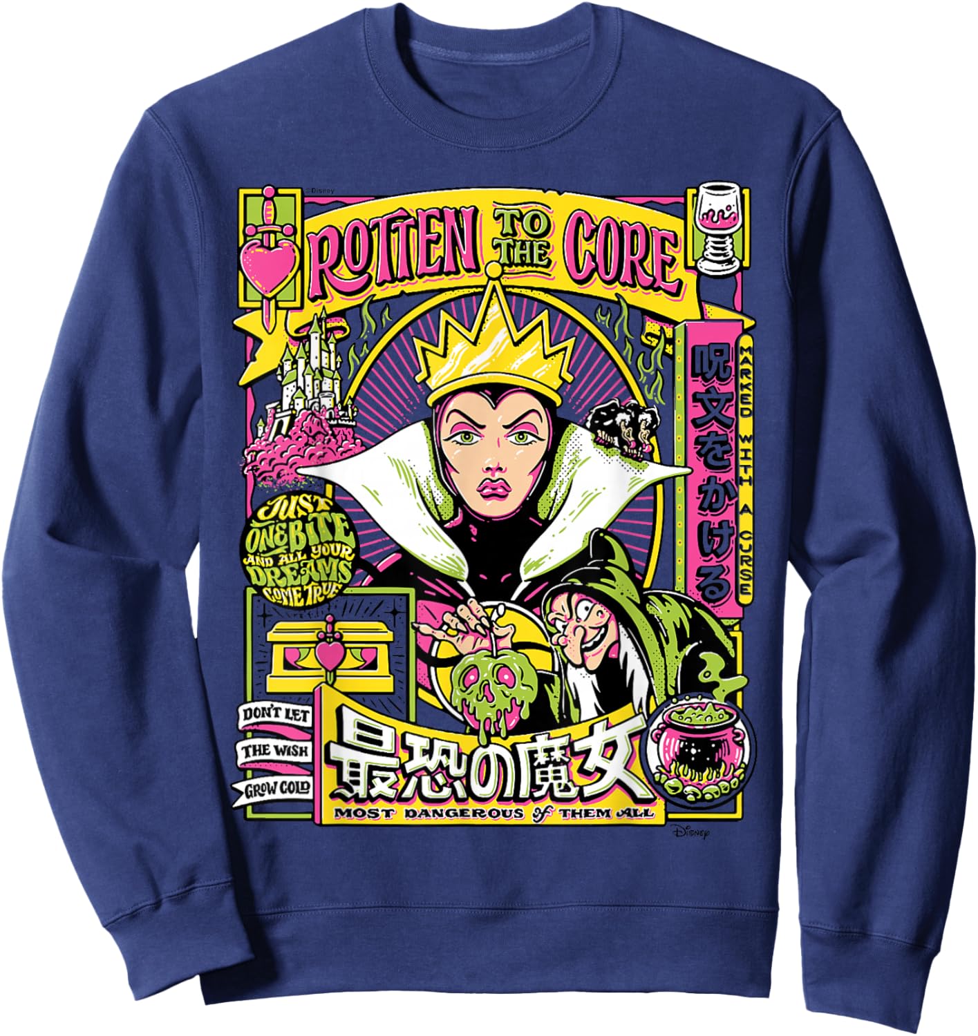 Disney Villains - Evil Queen Rotten To The Core Anime Poster Sweatshirt - Sweatshirt | Navy