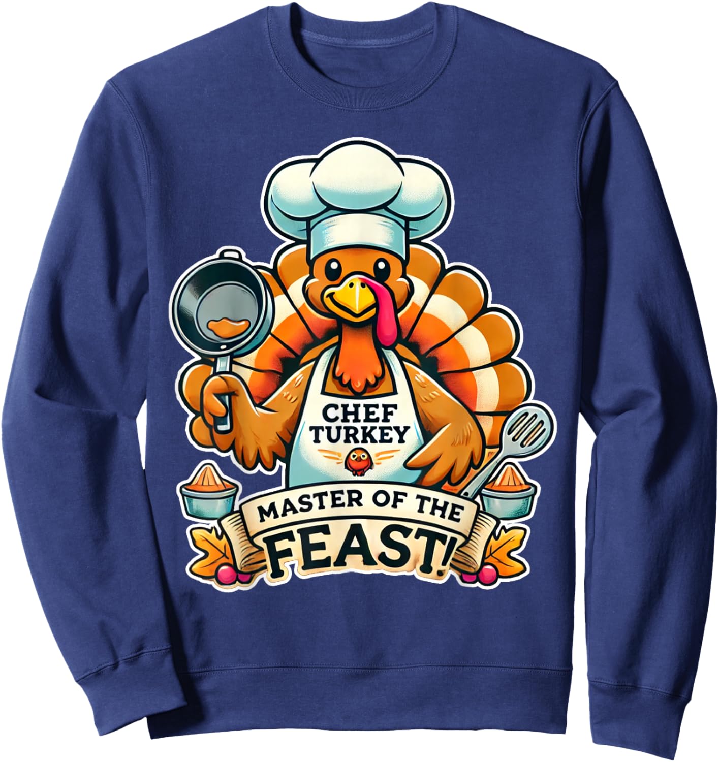 Mom Mother Chef Thanksgiving Sweatshirt - Sweatshirt | Navy
