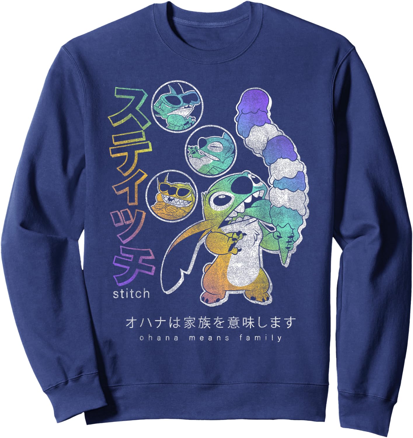 Disney Lilo & Stitch Kanji Ice Cream Stitch Sweatshirt - Sweatshirt | Navy
