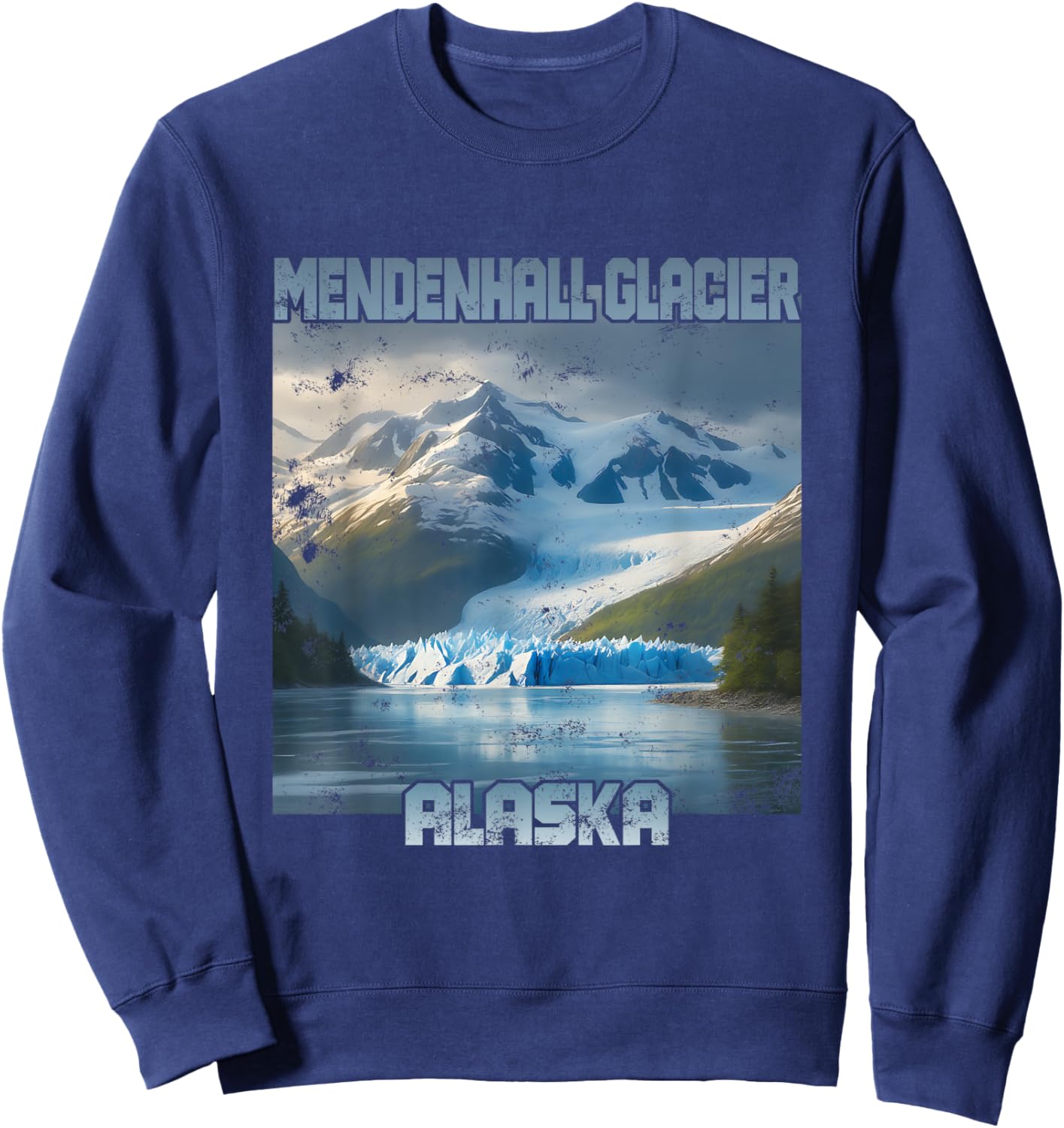 Vintage Mendenhall Glacier Alaska Sweatshirt - Sweatshirt | Navy