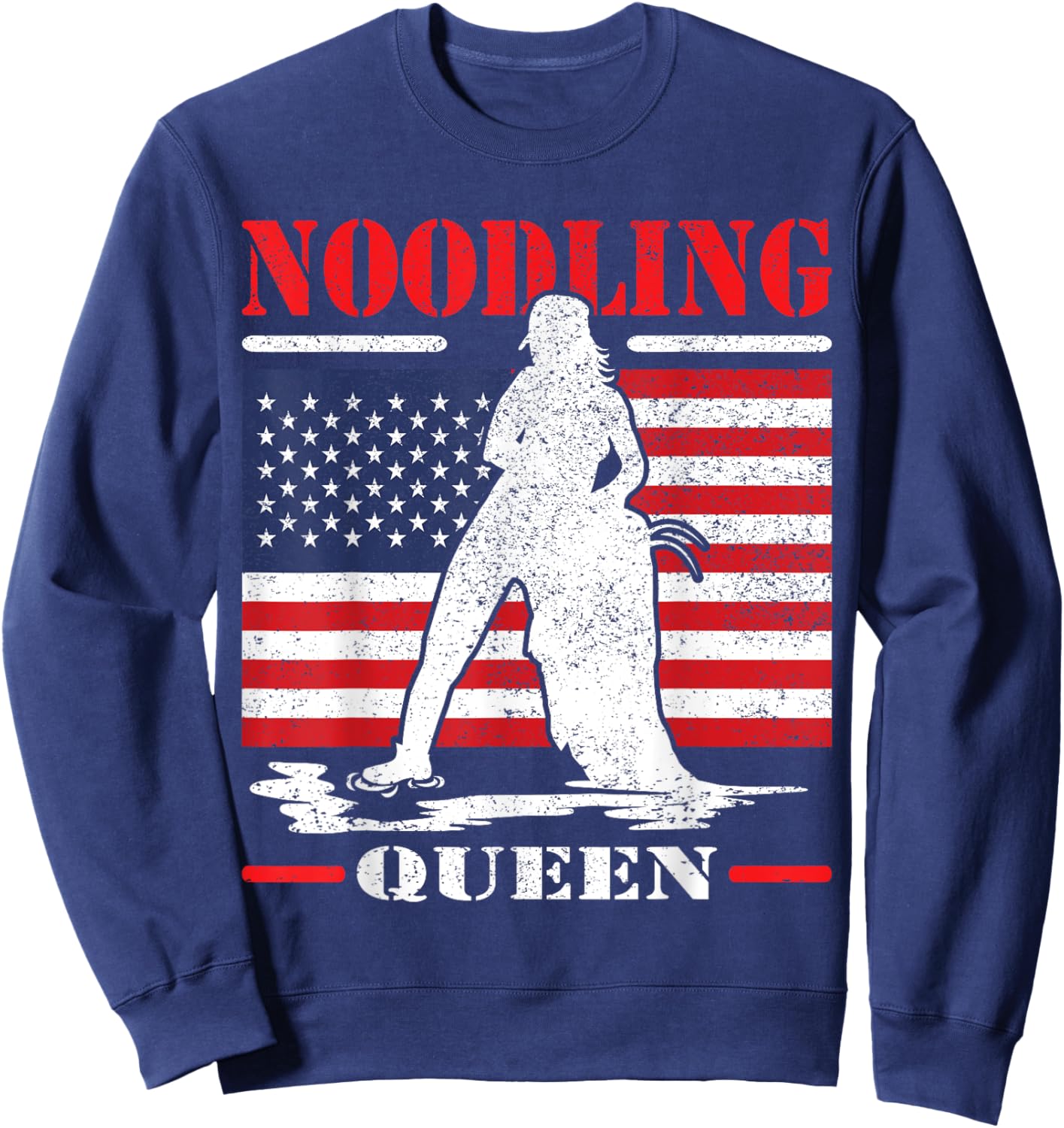 Noodling Queen like fishing but needs skill noodling Sweatshirt - Sweatshirt | Navy