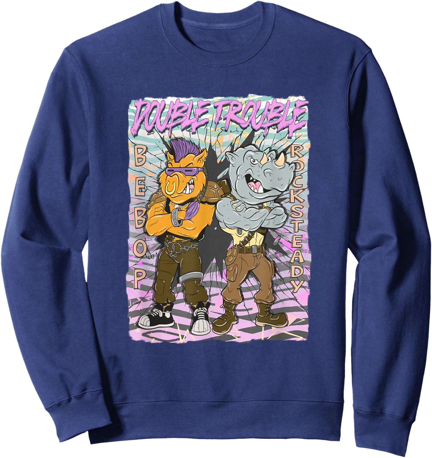 Teenage Mutant Ninja Turtles Double Trouble Bebop Rocksteady Sweatshirt - Sweatshirt | Navy