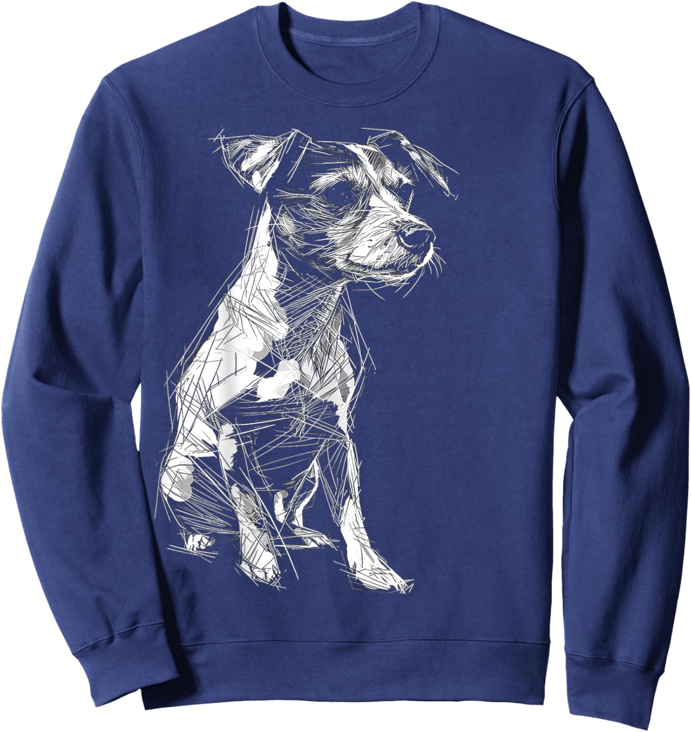 Jack Russell Graphic Pet Artwork Dog Jack Russell Women Kids Sweatshirt - Sweatshirt | Navy