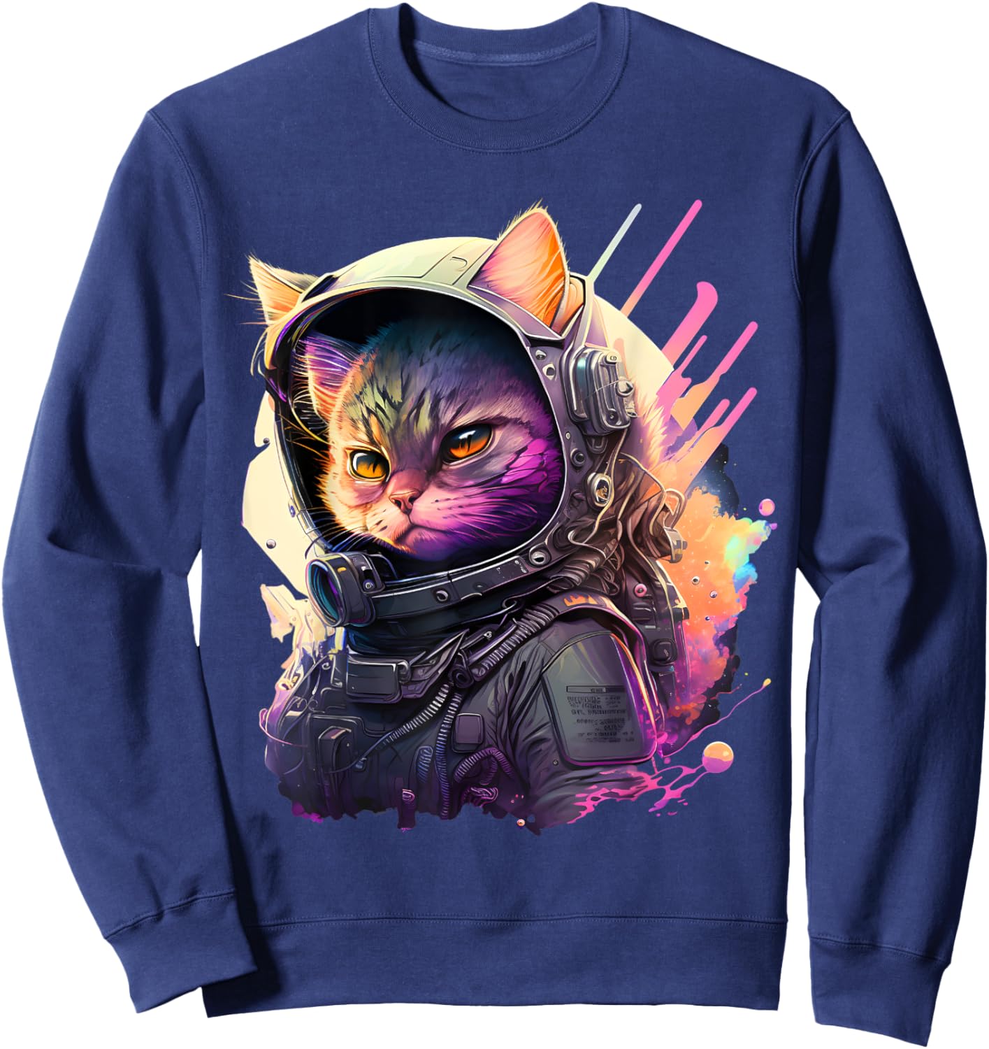 catstronaut Hero Universe Space Cat Astronaut With Spacesuit Sweatshirt - Sweatshirt | Navy