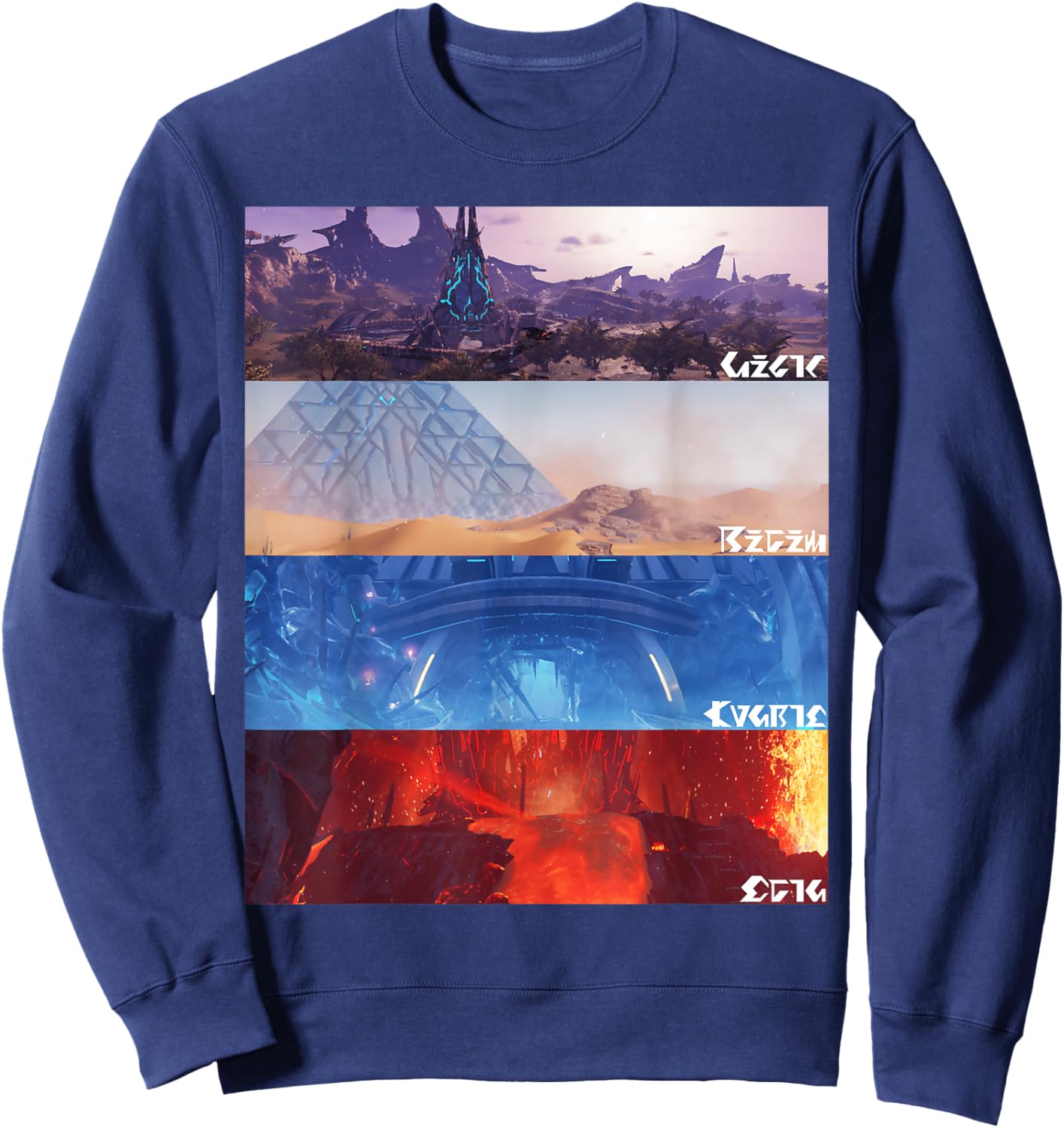 "PSO2 New Genesis" Halfa Sweatshirt - Sweatshirt | Navy