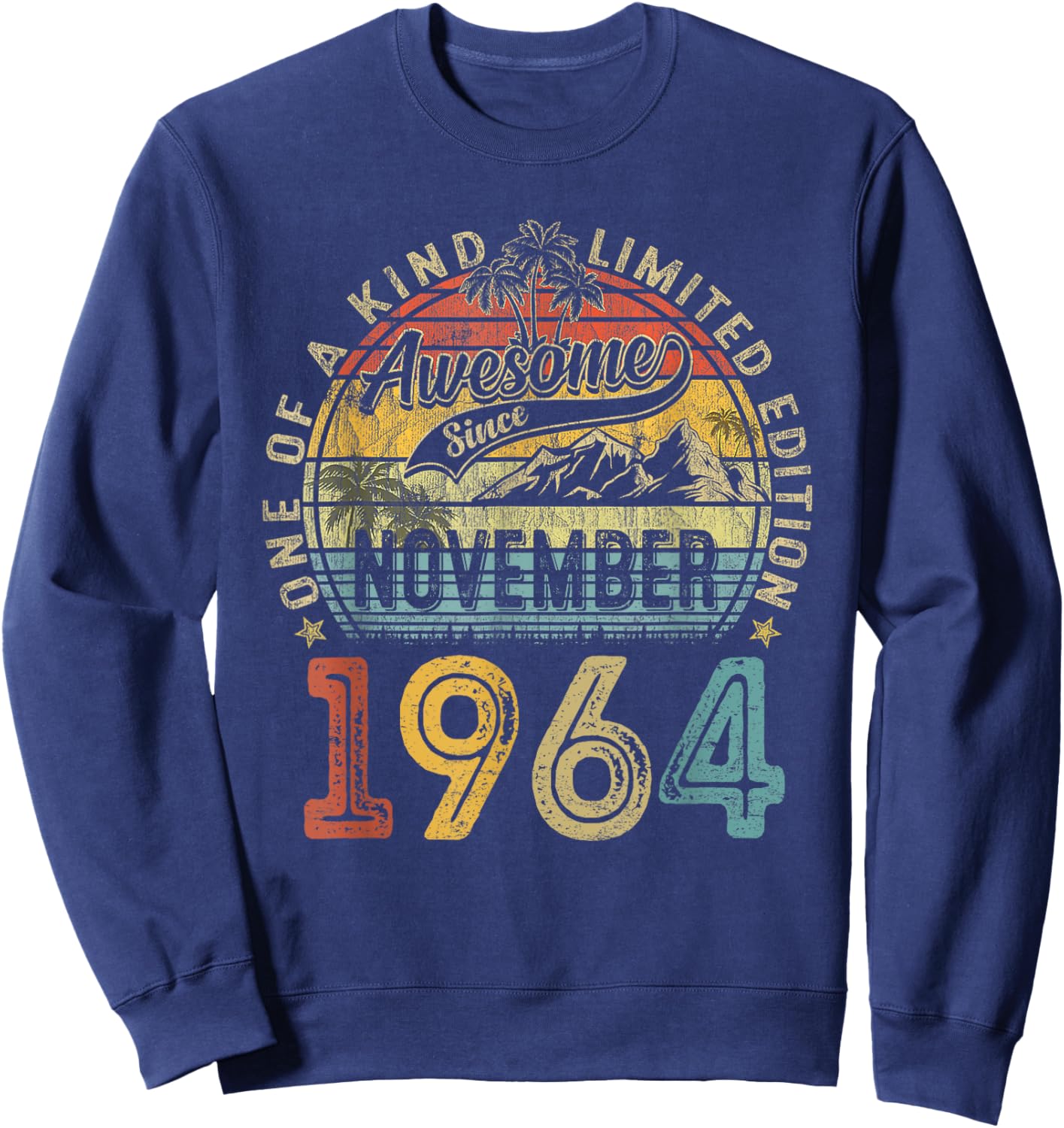 Vintage November 1964 60 Years Old 60th Birthday Gifts Women Sweatshirt - Sweatshirt | Navy