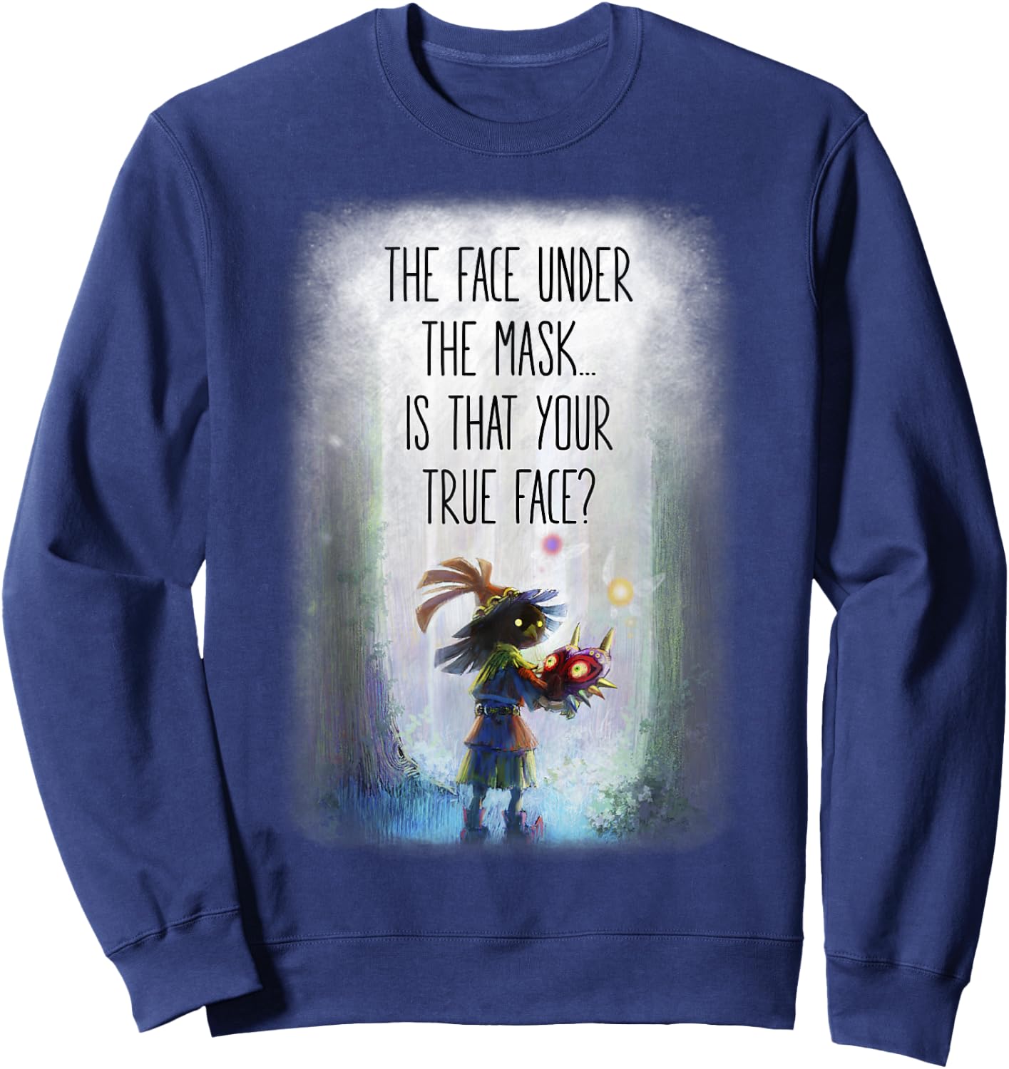The Legend of Zelda Majora's Mask is That Your True Face Sweatshirt - Sweatshirt | Navy