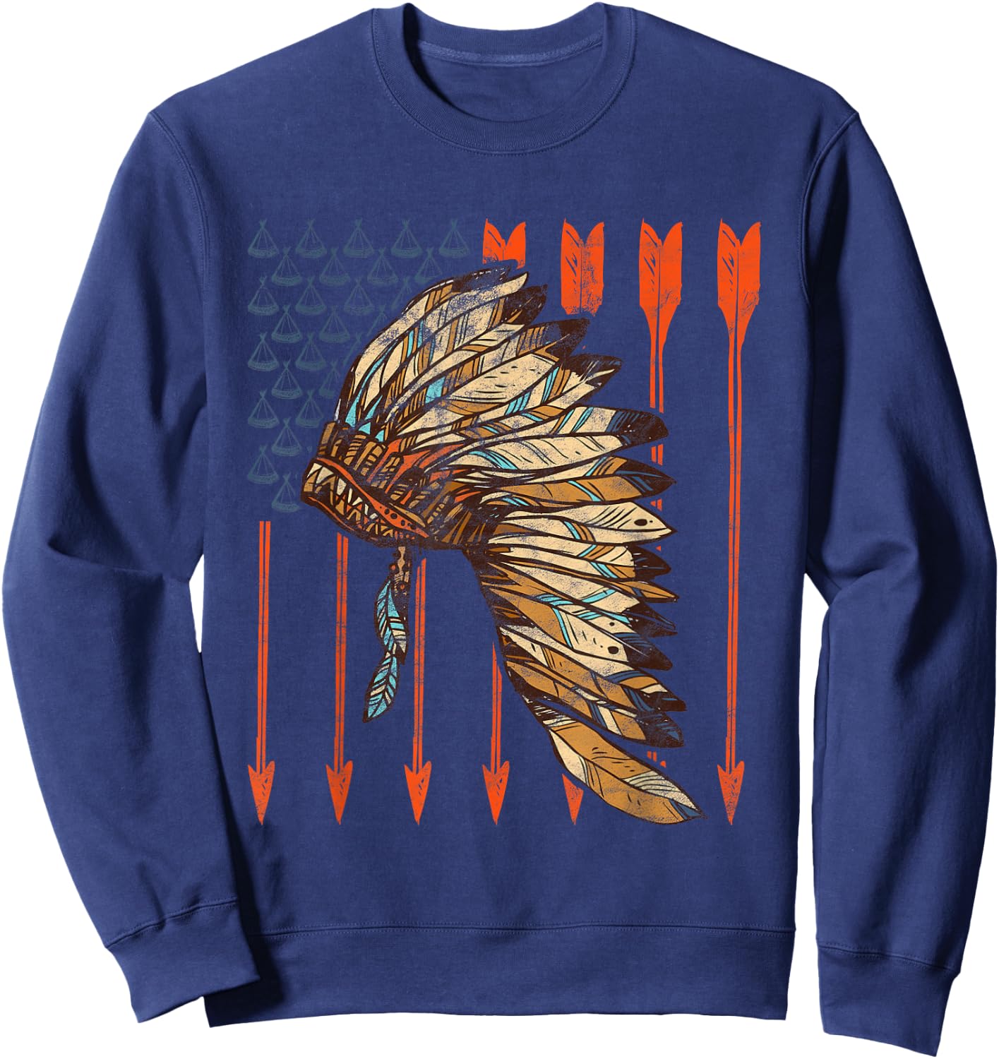 Cherokee Indigenous Tribal Leader Native American Sweatshirt - Sweatshirt | Navy