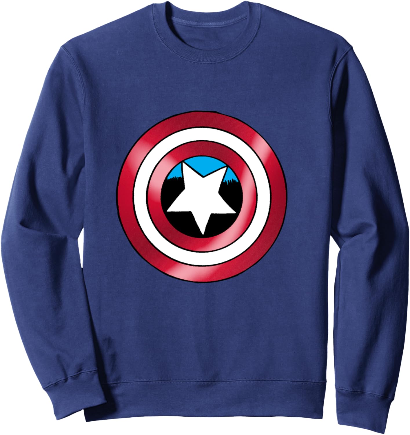 Marvel Comics Retro Classic Captain America Shield Chest Sweatshirt - Sweatshirt | Navy