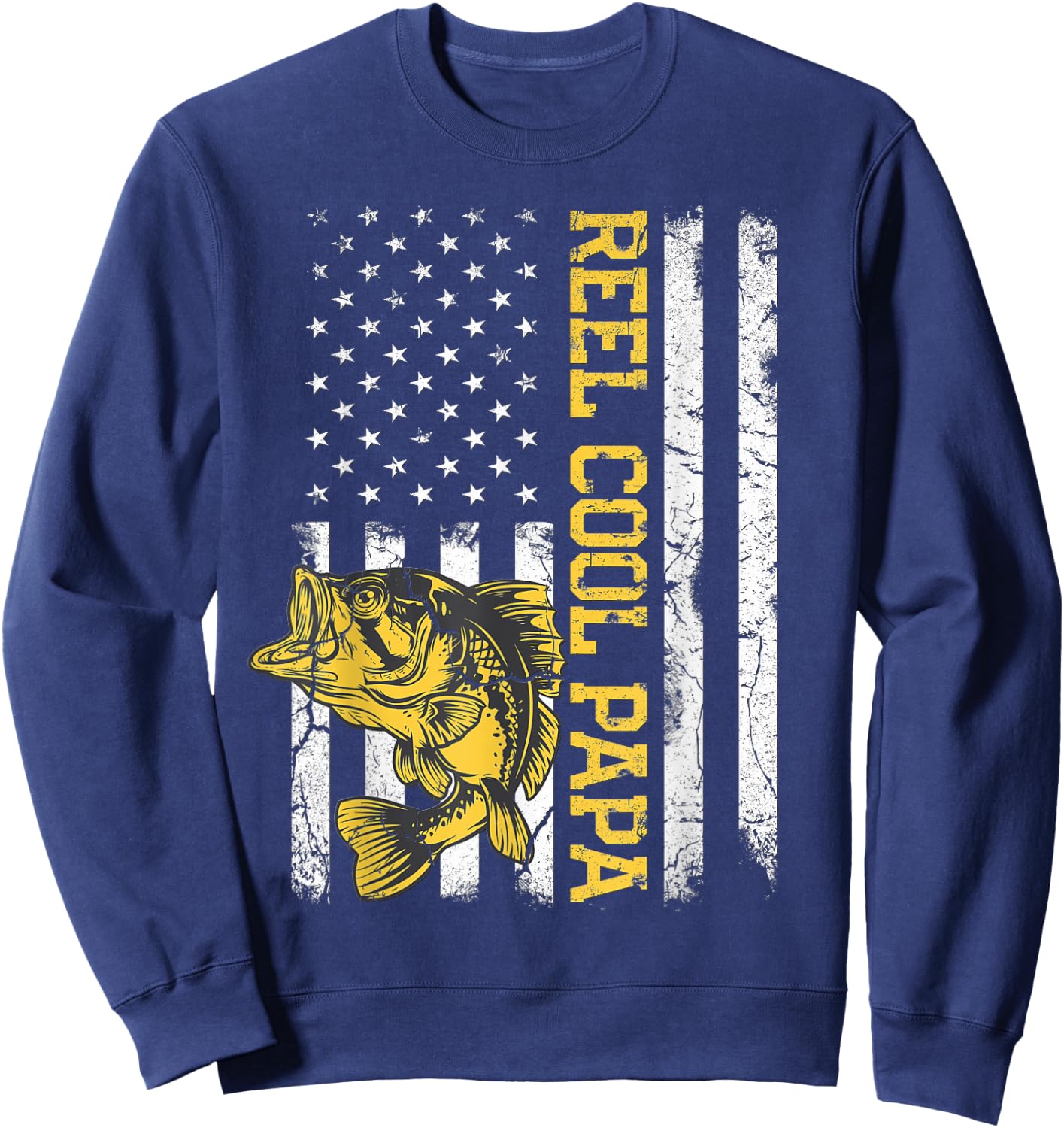 Father's Day Gifts Funny Fishing Reel Cool Papa Dad Joke Men Sweatshirt - Sweatshirt | Navy