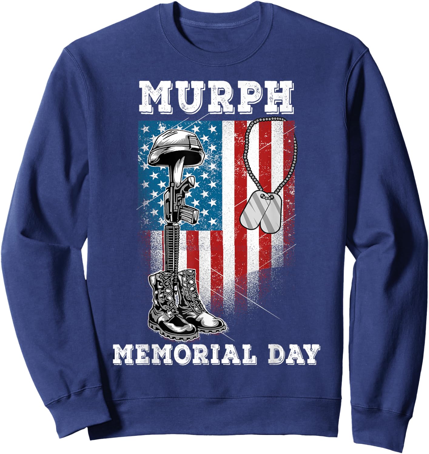 Murph 2021 Workout Challenge American Memorial Day Murph Sweatshirt - Sweatshirt | Navy