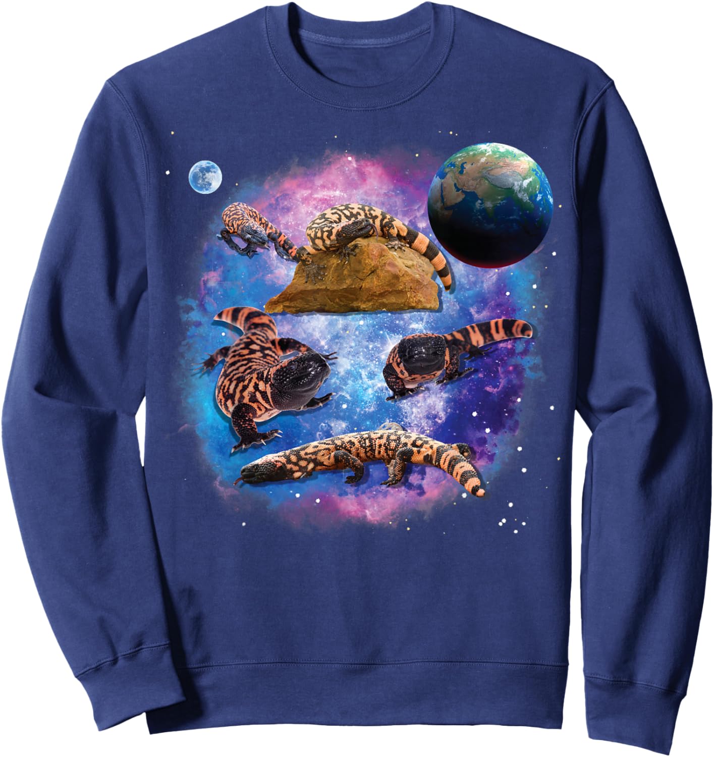 Gila Monster Lizards in The Galaxy, Space Gila Monster Sweatshirt - Sweatshirt | Navy