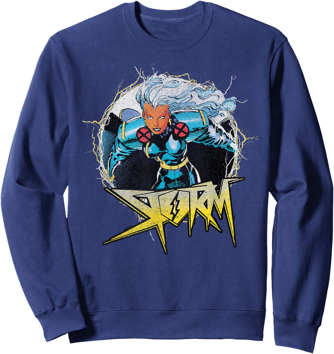 Marvel X-Men Storm Circle Portrait Logo Sweatshirt - Sweatshirt | Navy