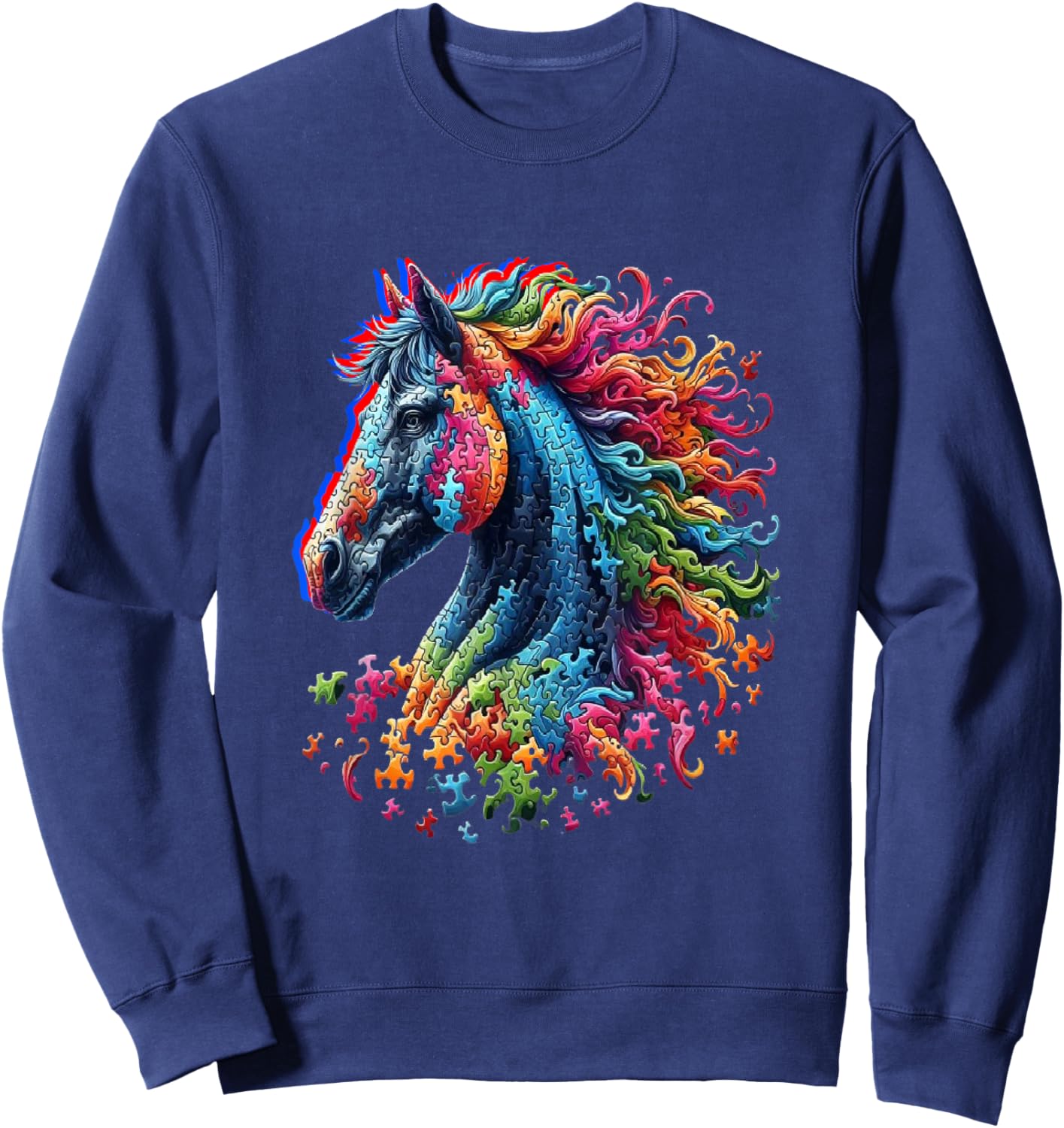Autism Awareness Different Horses Sweatshirt - Sweatshirt | Navy
