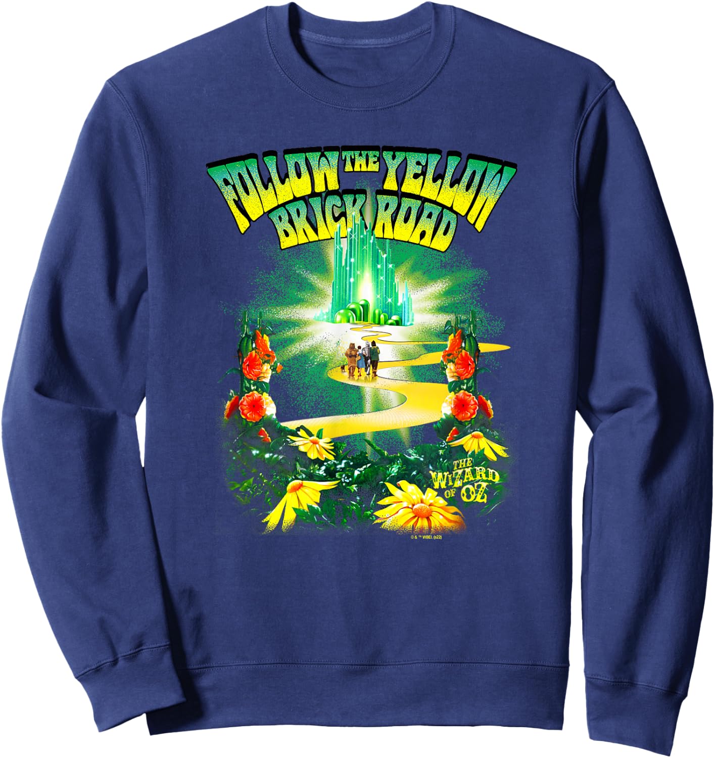 The Wizard of Oz Follow The Yellow Brick Road Poster Sweatshirt - Sweatshirt | Navy