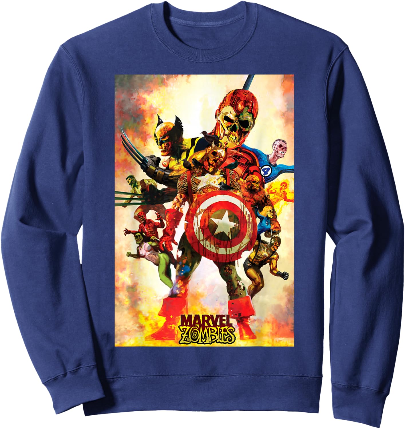 Marvel Zombies Group Shot Poster Sweatshirt - Sweatshirt | Navy