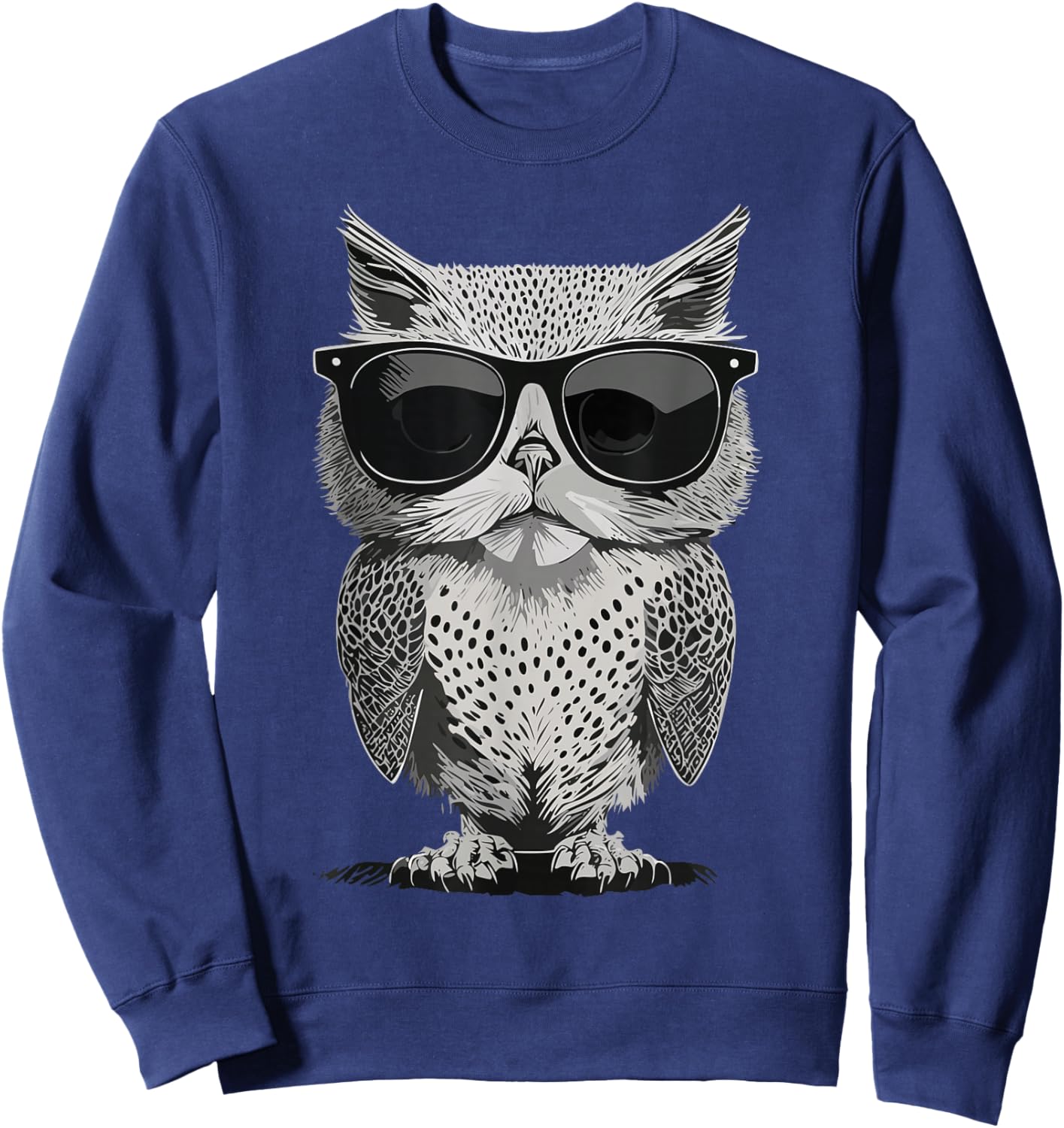 Meowl. Cat and Owl Hybrid Funny Brainrot Meme Sweatshirt - Sweatshirt | Navy