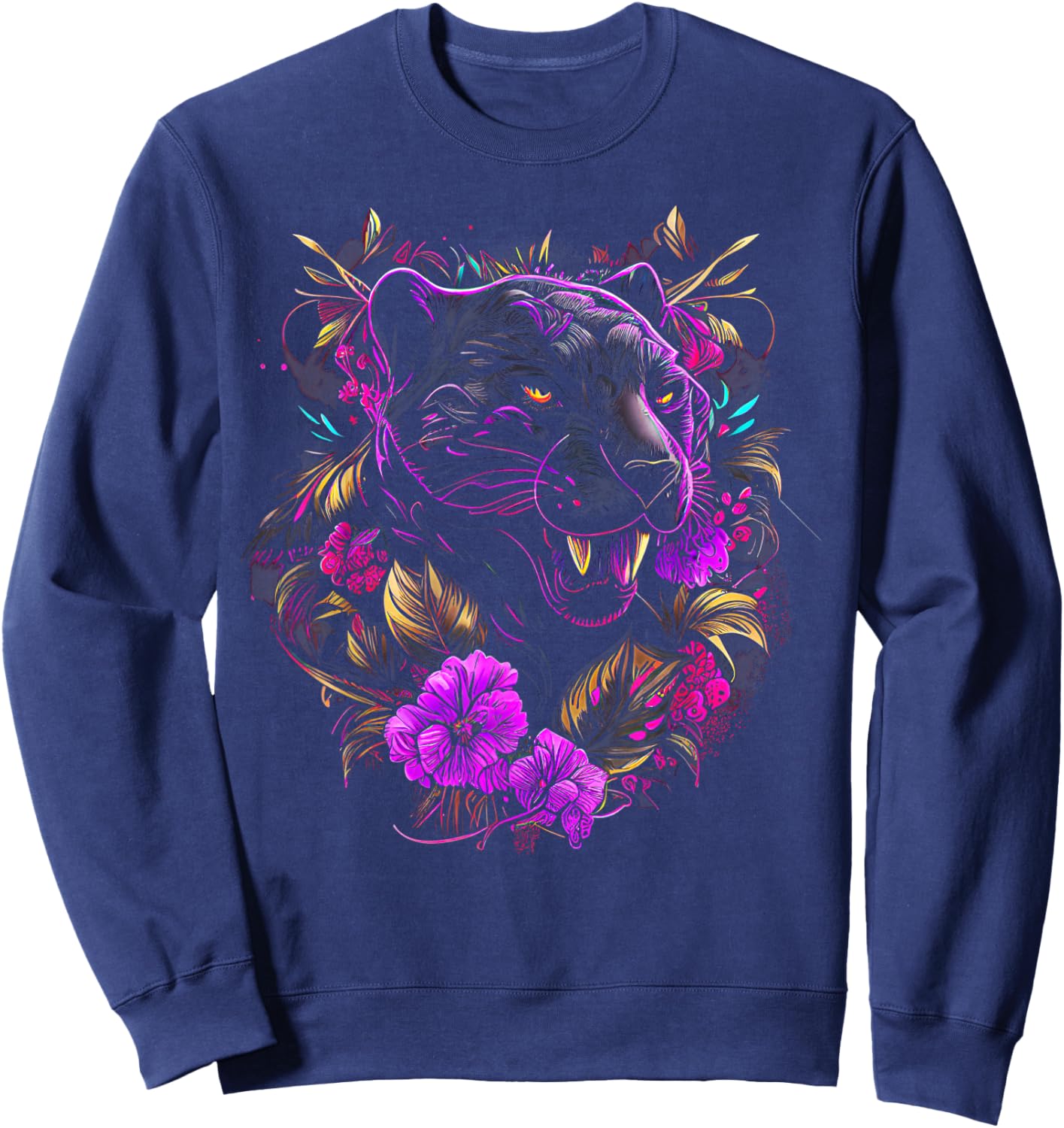 Panther Lover animal Big Cat Panther Animal black Men Women Girls Kids Sweatshirt - Sweatshirt | Navy