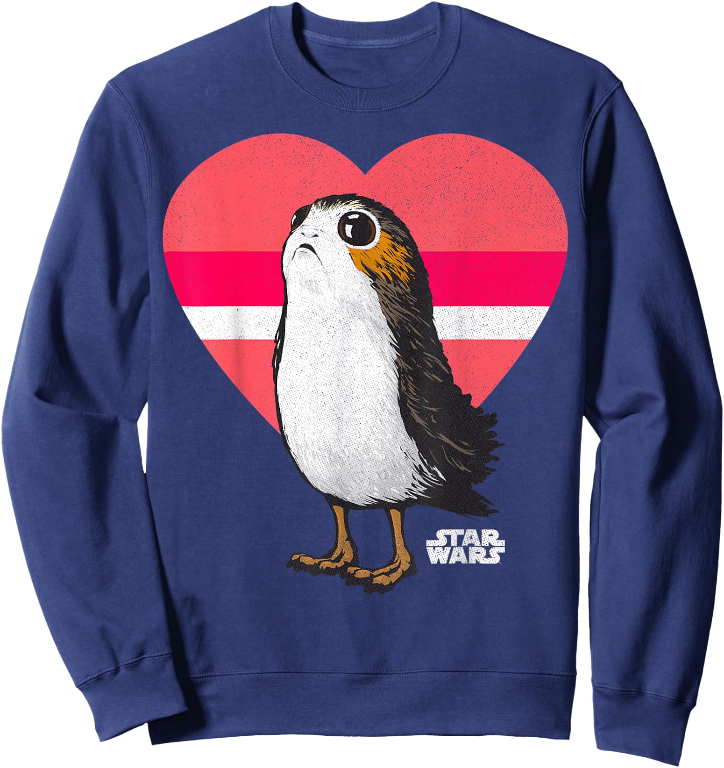 Star Wars Porg Big Love Heart Valentine's Day Sweatshirt - Sweatshirt | Navy