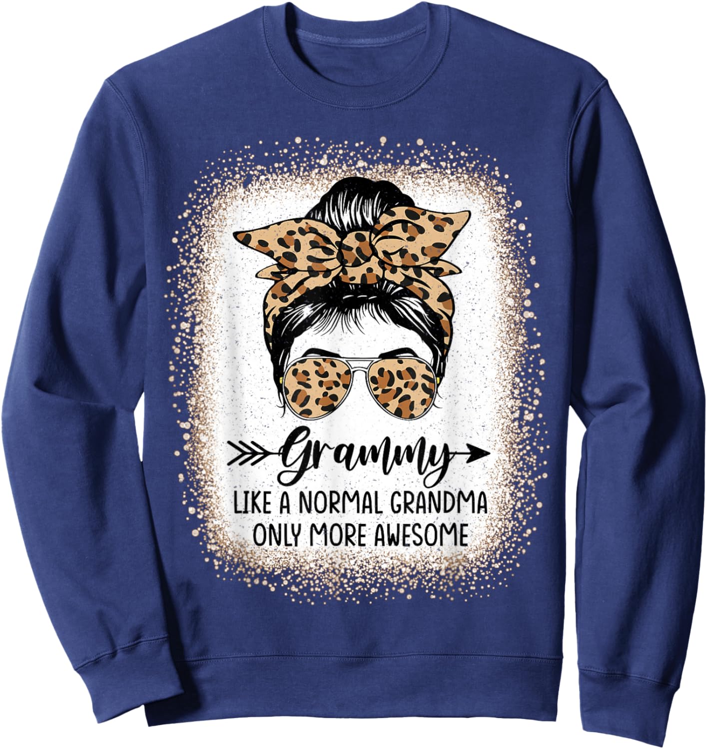 Grammy Like A Normal Grandma Only More Awesome Messy Bun Sweatshirt - Sweatshirt | Navy